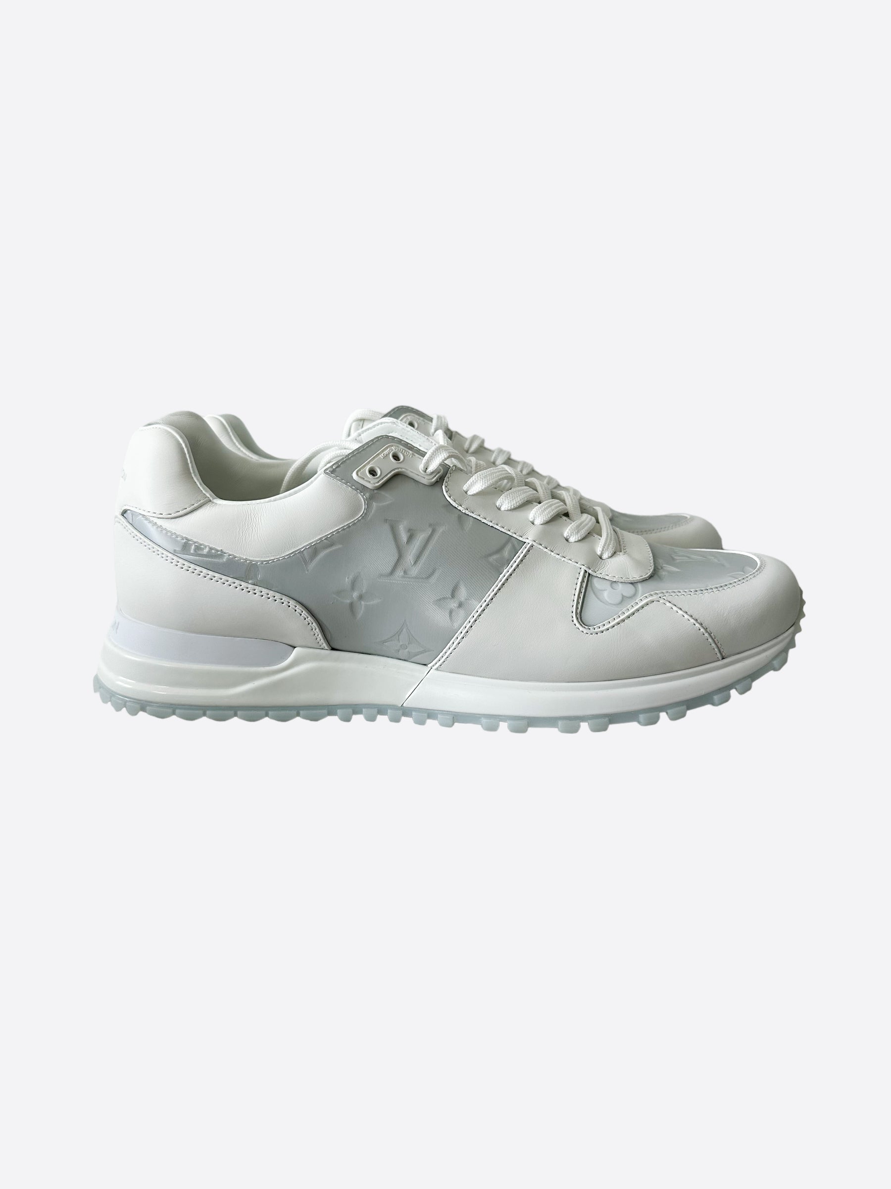 LOUIS VUITTON Calfskin Monogram Embellished Run Away Sneakers 36 White  1126170