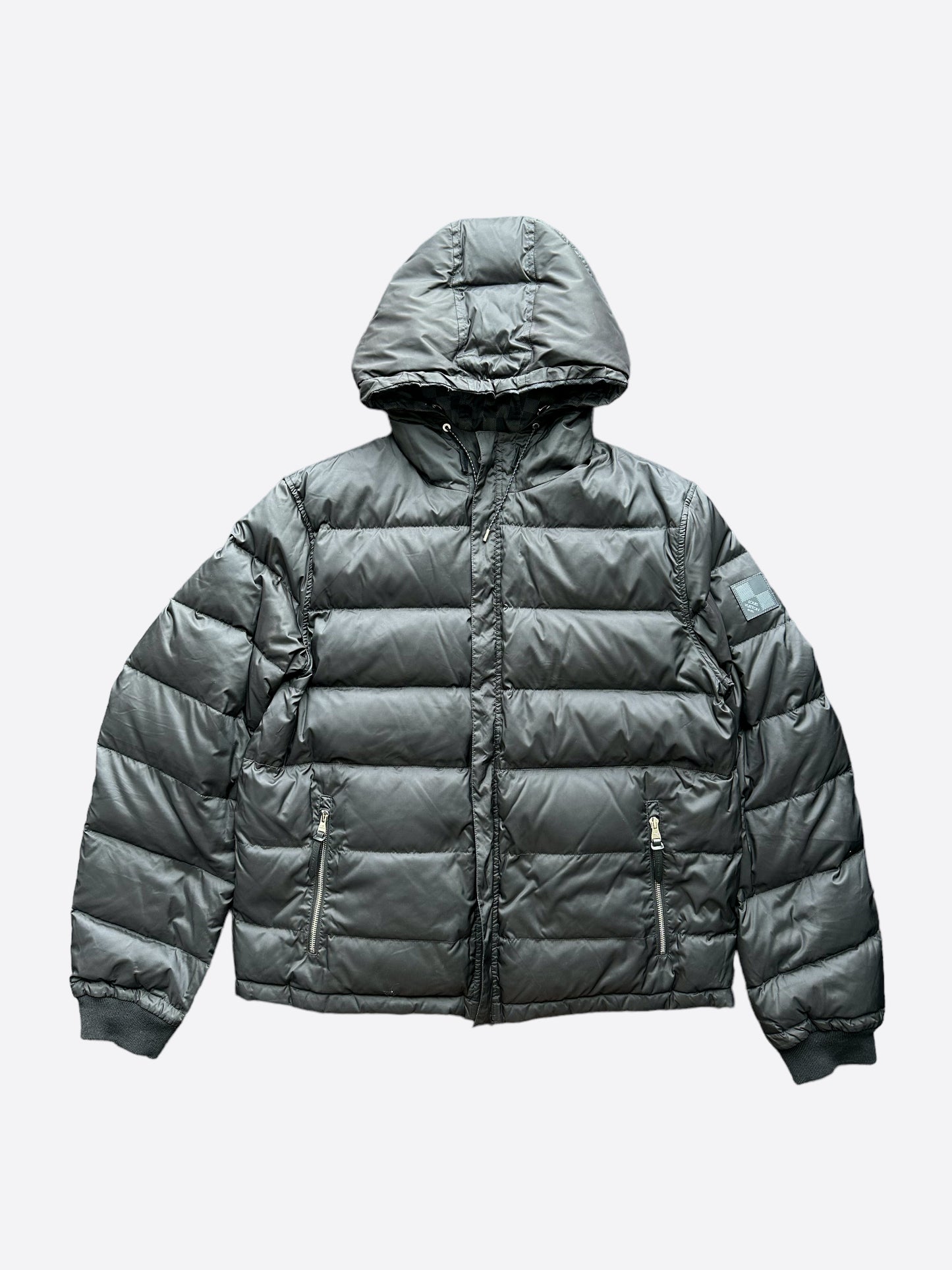 Louis Vuitton Black Damier Reversible Puffer Jacket