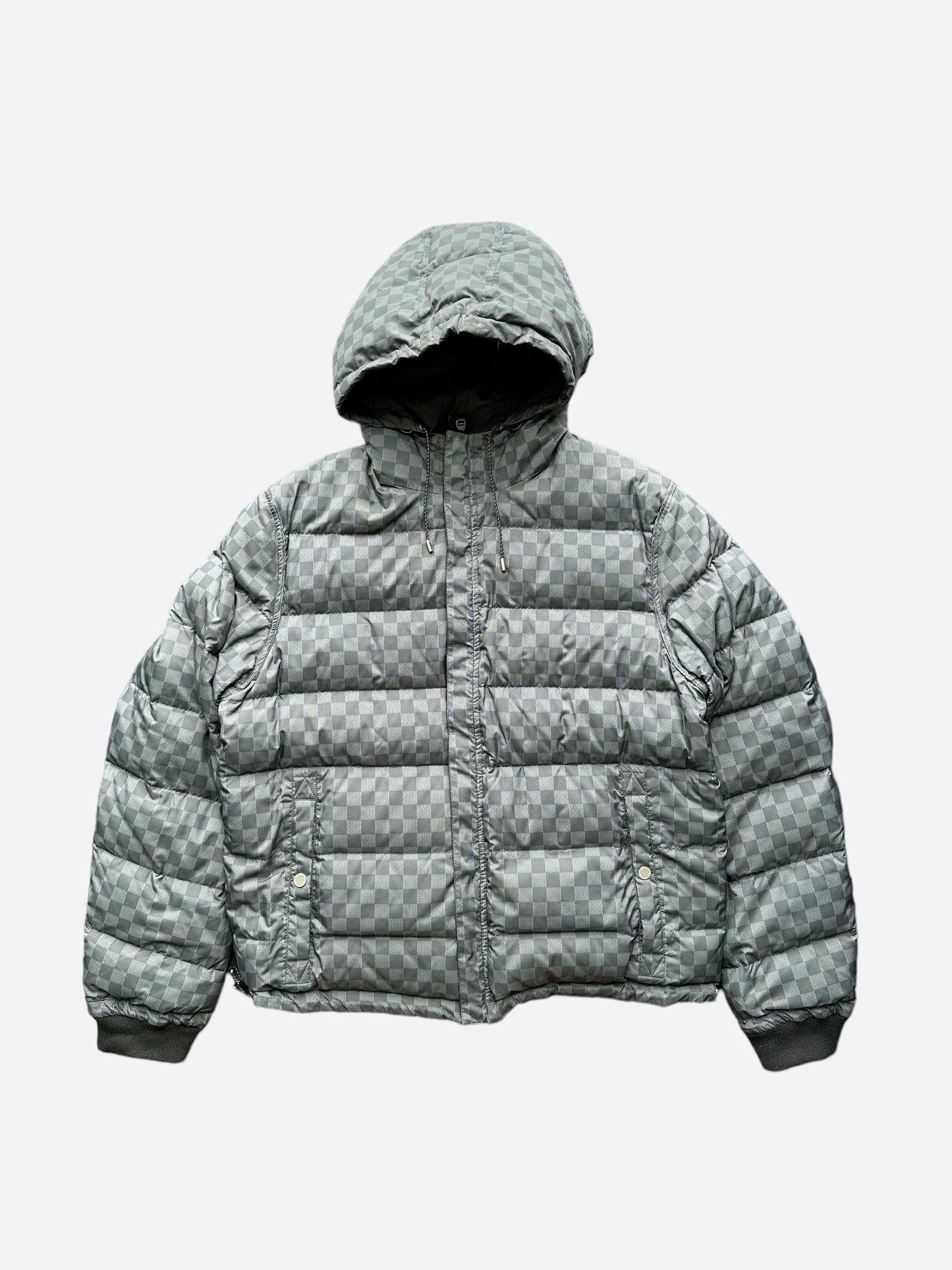 Louis Vuitton Black Damier Reversible Puffer Jacket