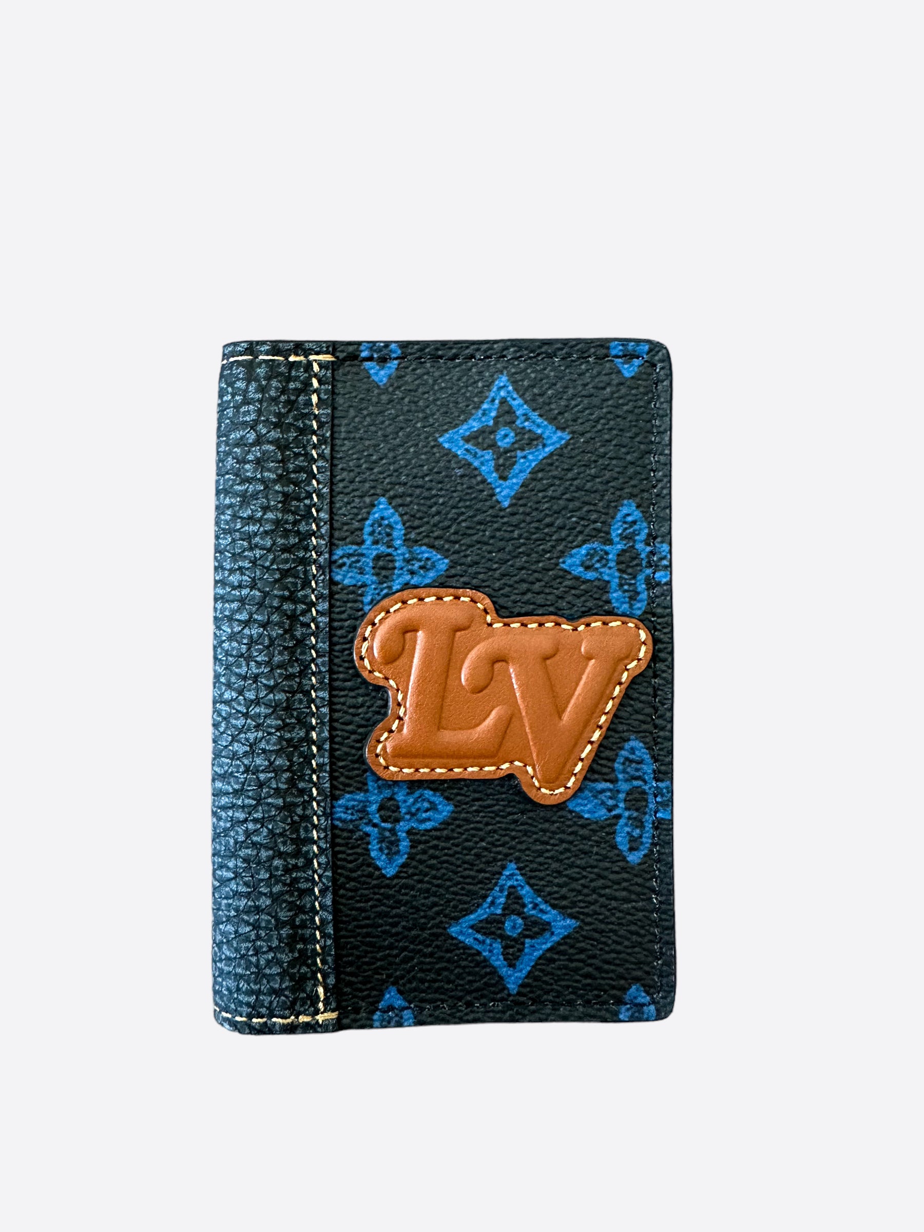 Louis Vuitton Blue Monogram Leather Applique Pocket Organizer – Savonches