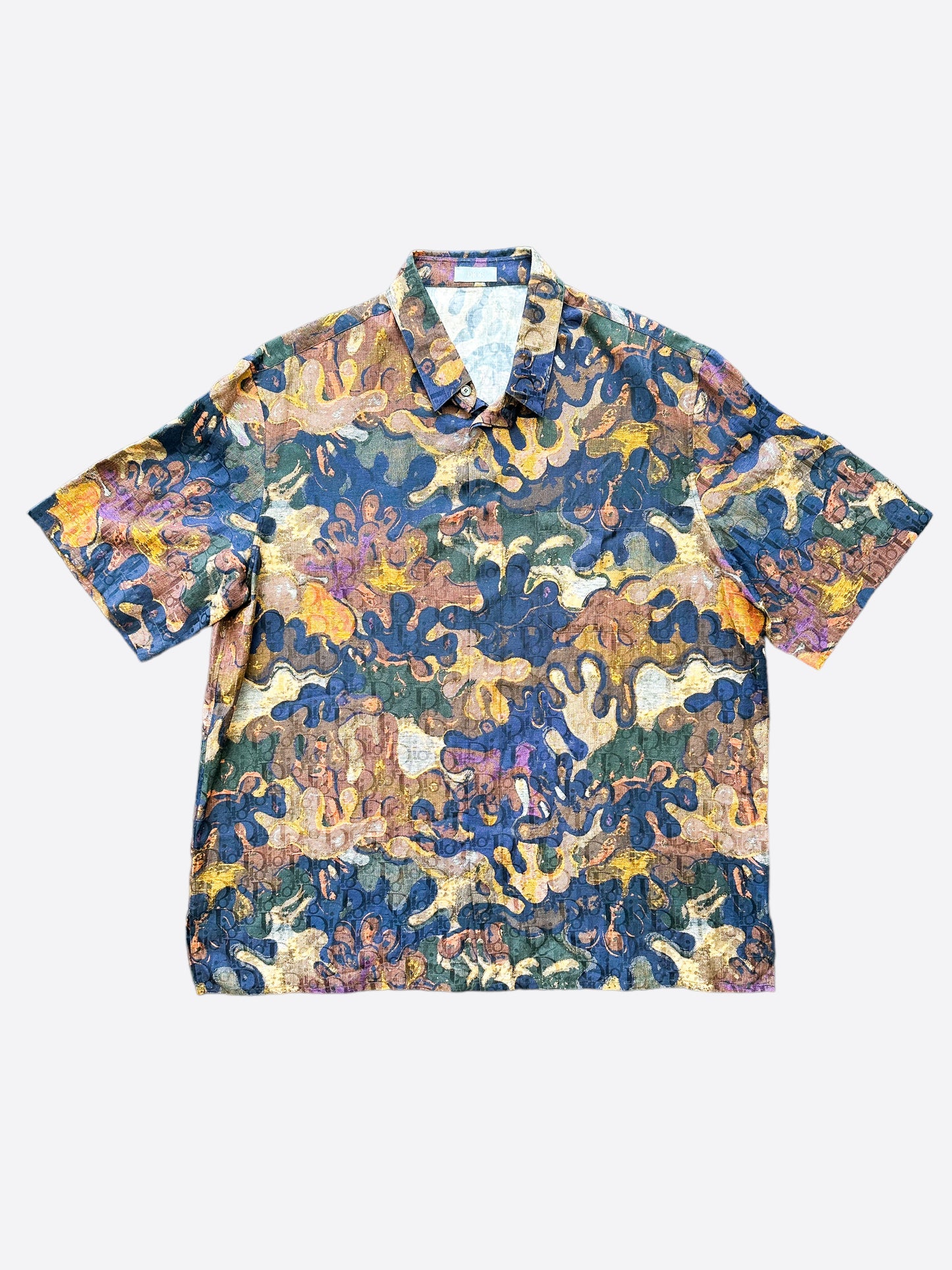 Dior Peter Doig Camouflage Oblique Button Up Shirt