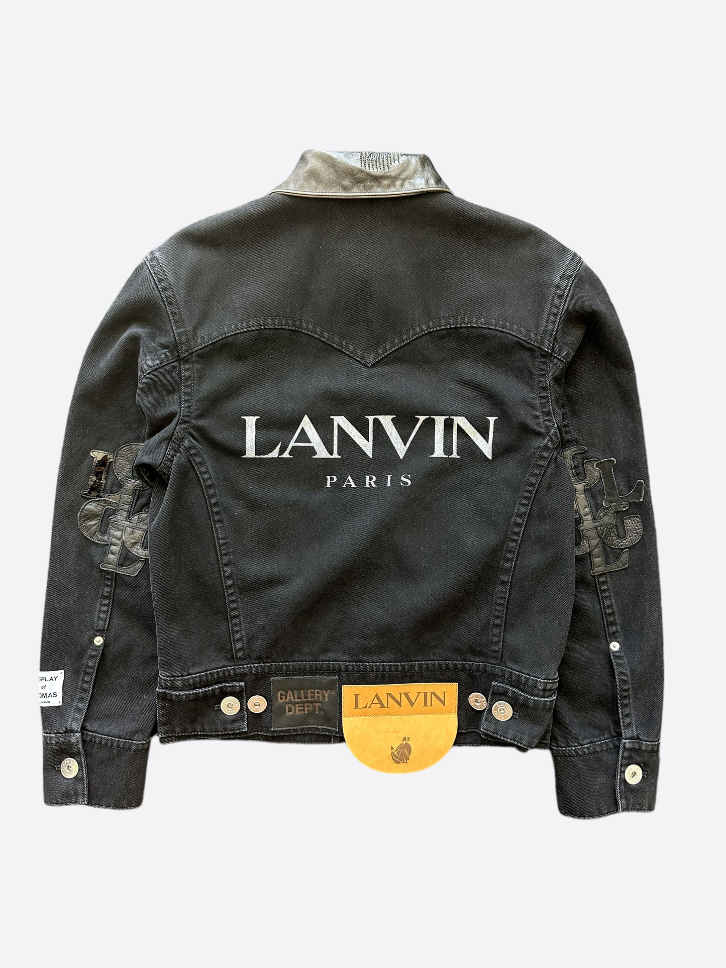 Gallery Dept Lanvin Black Oil Stain Denim Jacket