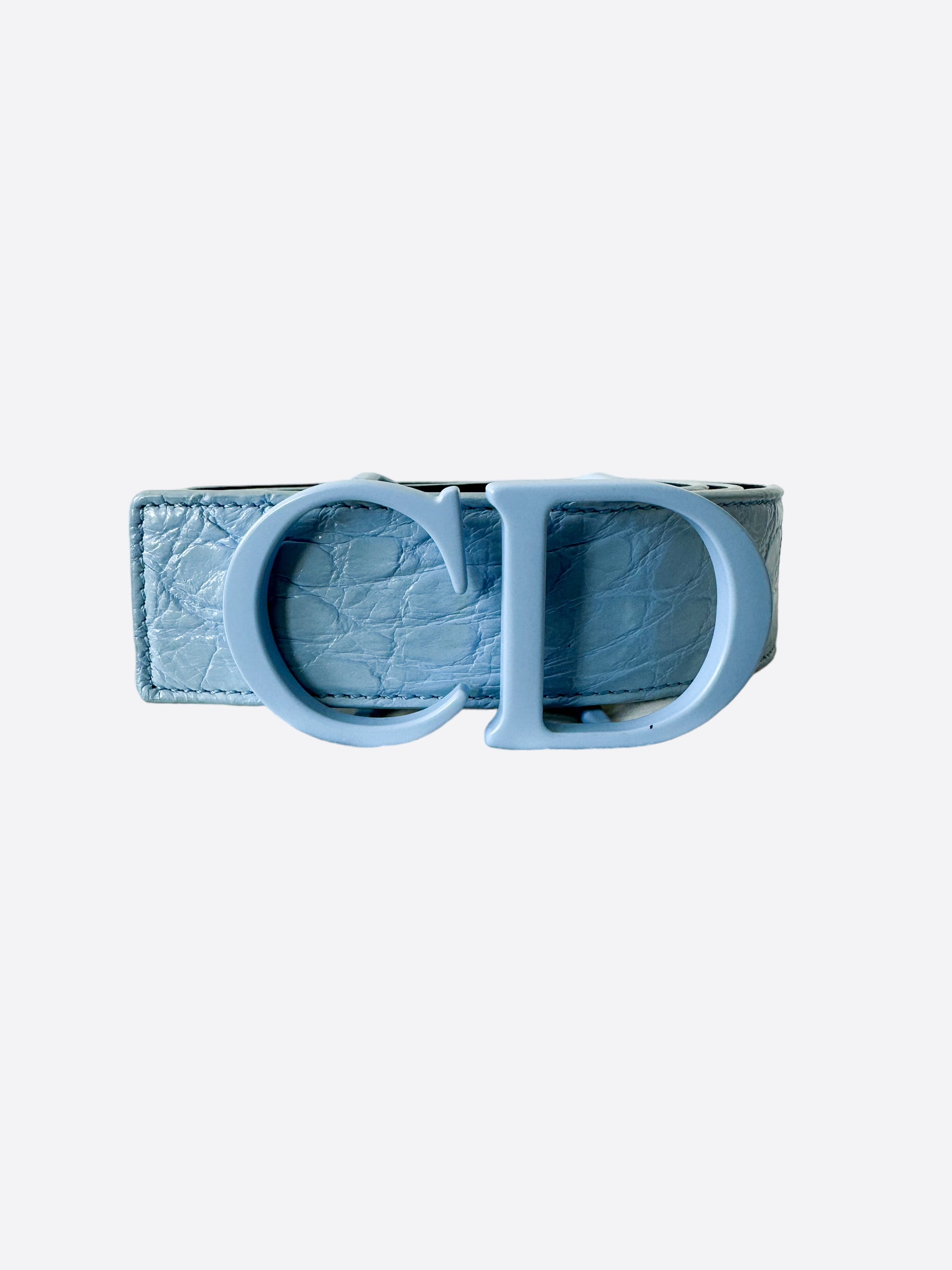 Dior Baby Blue Crocodile CD Logo Belt – Savonches