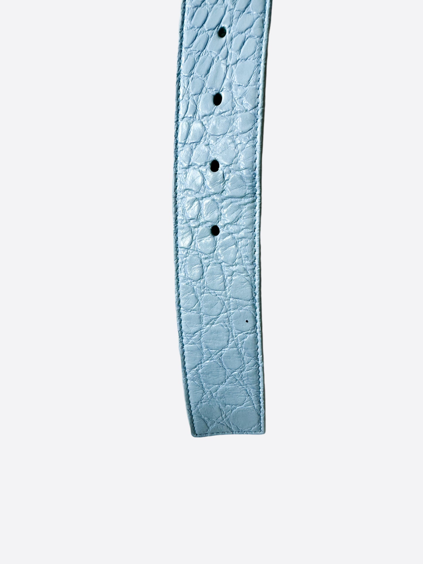 Dior Baby Blue Crocodile CD Logo Belt