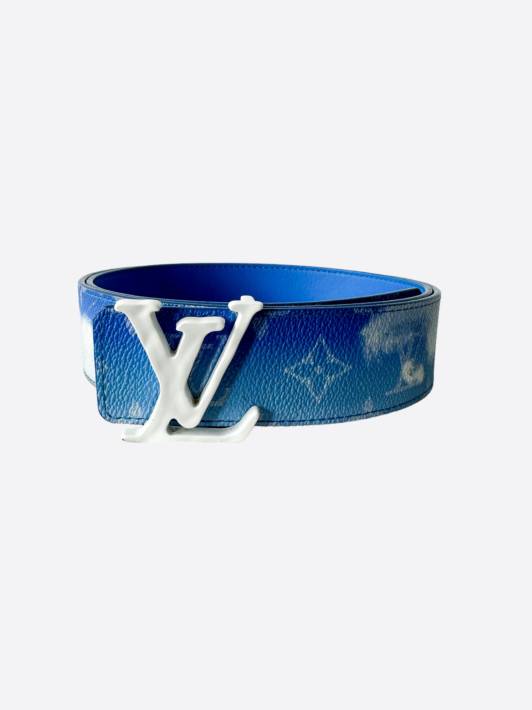 Louis Vuitton Navy Blue Monogram Upside Down Belt – Savonches