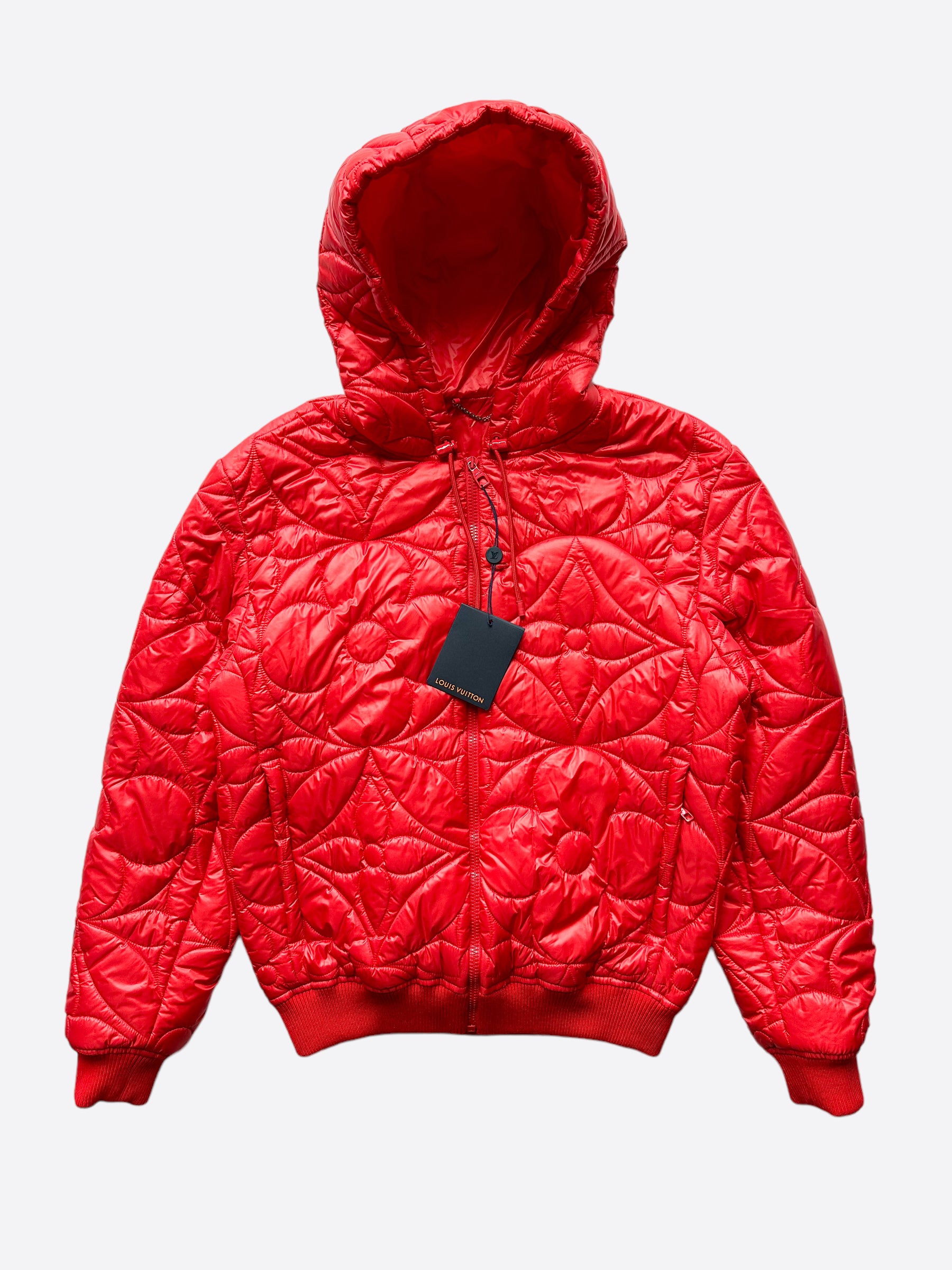 Louis Vuitton, Jackets & Coats, Mens Louis Vuitton Monogram Red Jacket Sz  5 Denim Unisex Zip Up