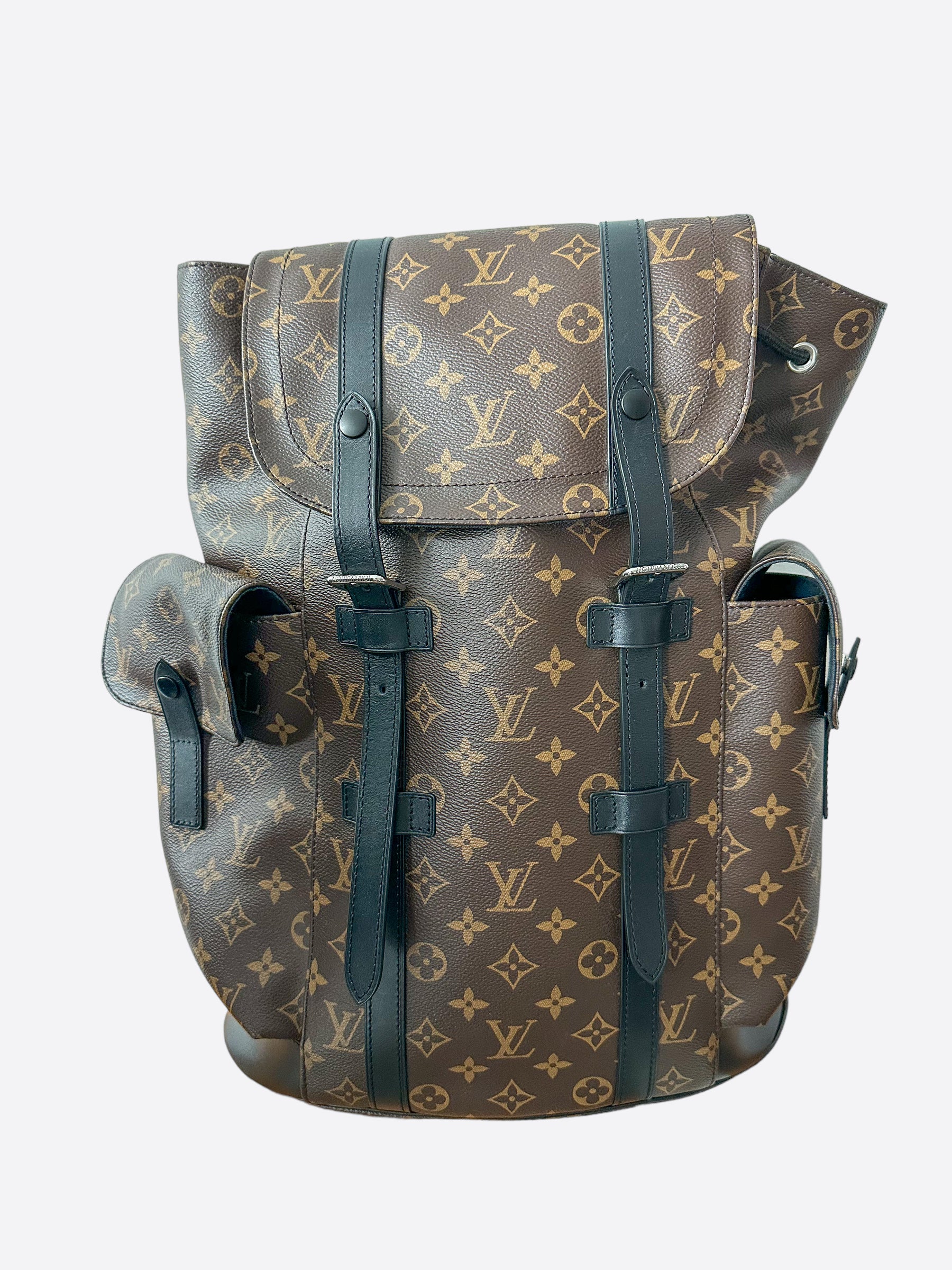Louis Vuitton Christopher Monogram Macassar Canvas Backpack Bag Brown