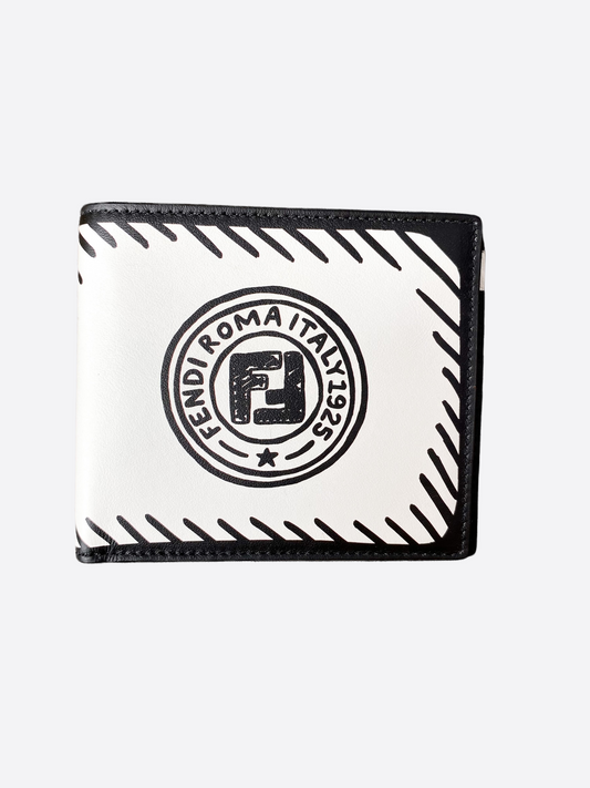 Fendi Black & White Striped Wallet