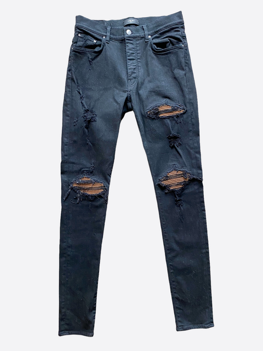 Amiri Black & Brown Distressed MX1 Jeans