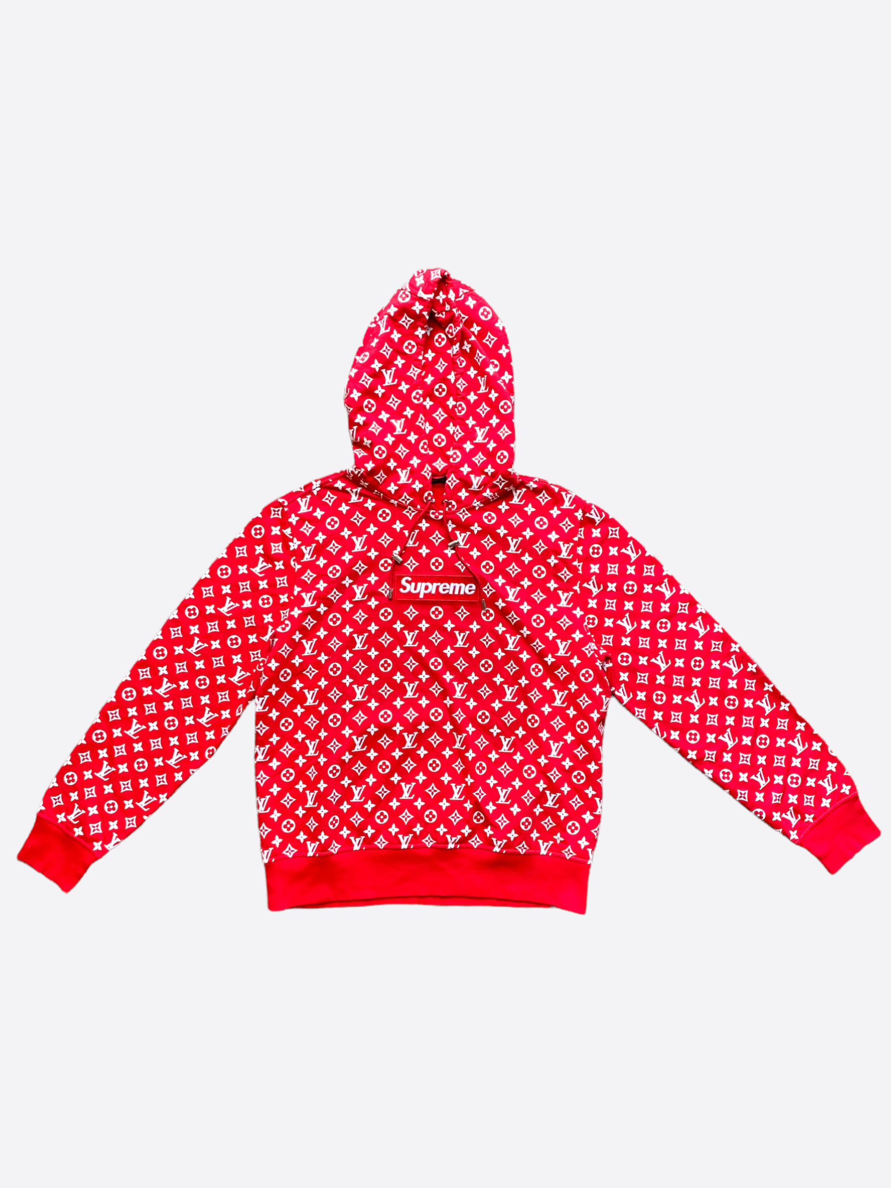 supreme louis vuitton red hoodie