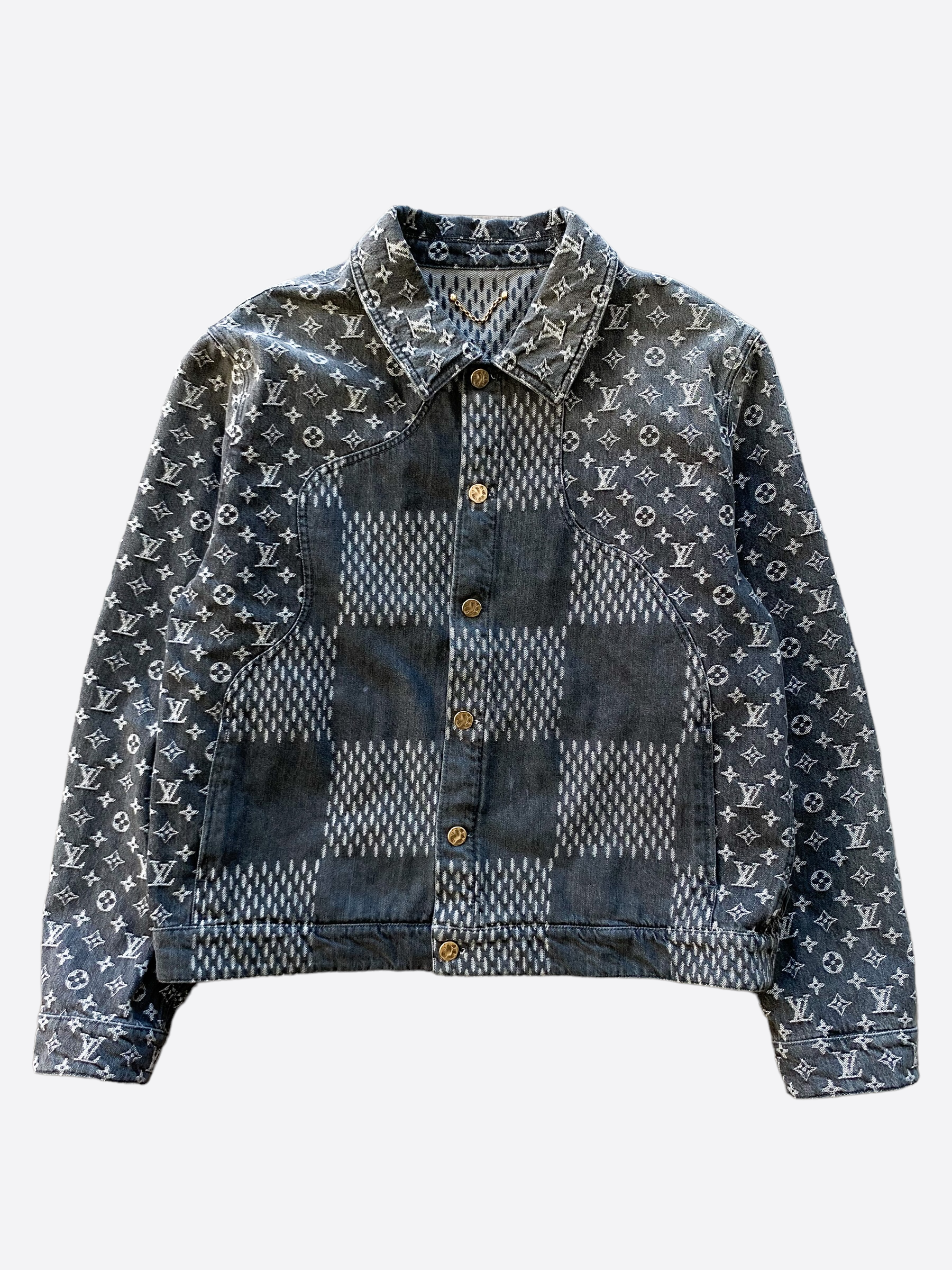 Louis Vuitton Nigo Grey Monogram Denim Jacket – Savonches Louis Vuitton Nigo Grey Monogram Denim Jacket – Savonches