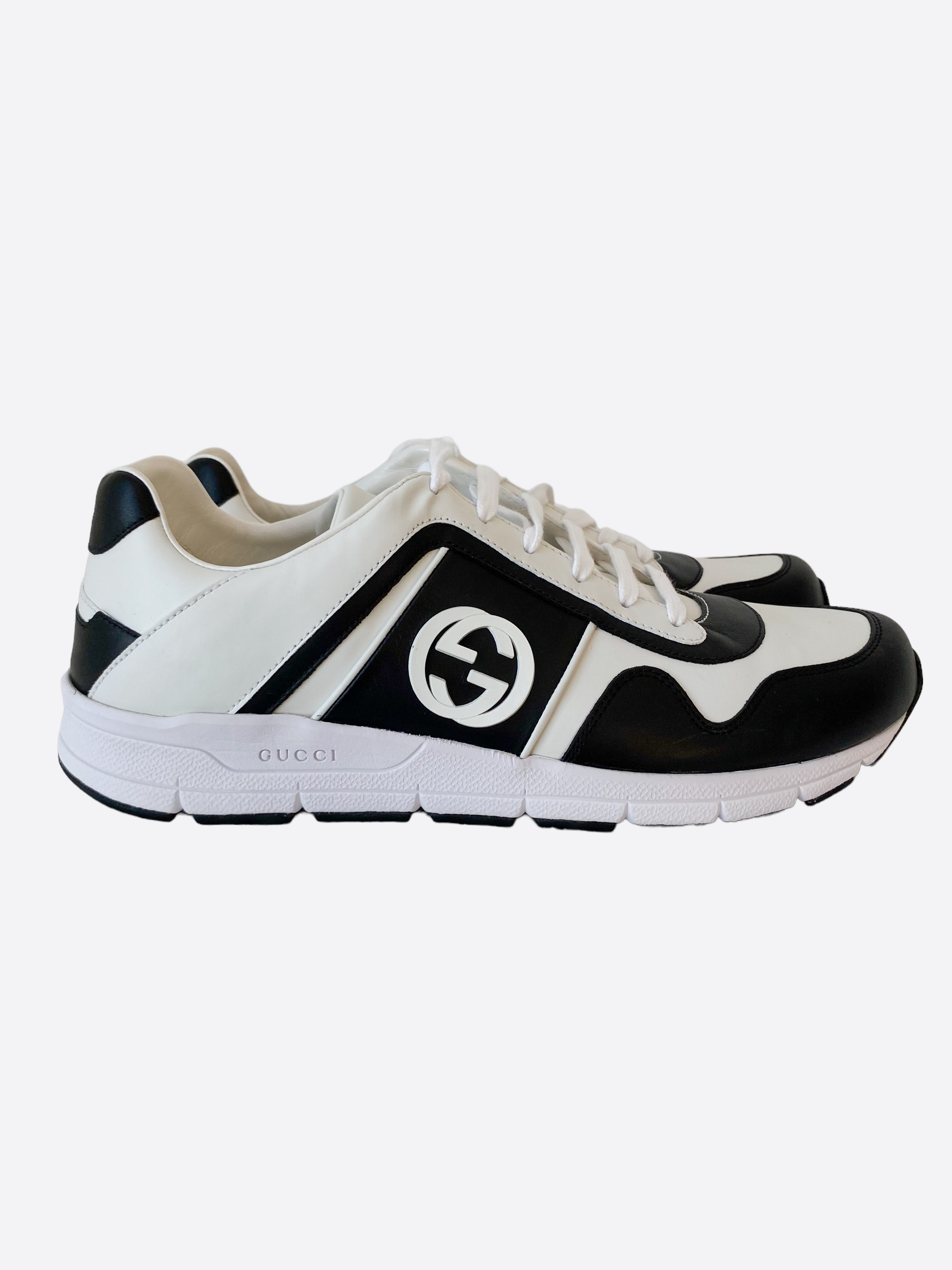 Gucci Black White Interlocking GG Sneakers Savonches