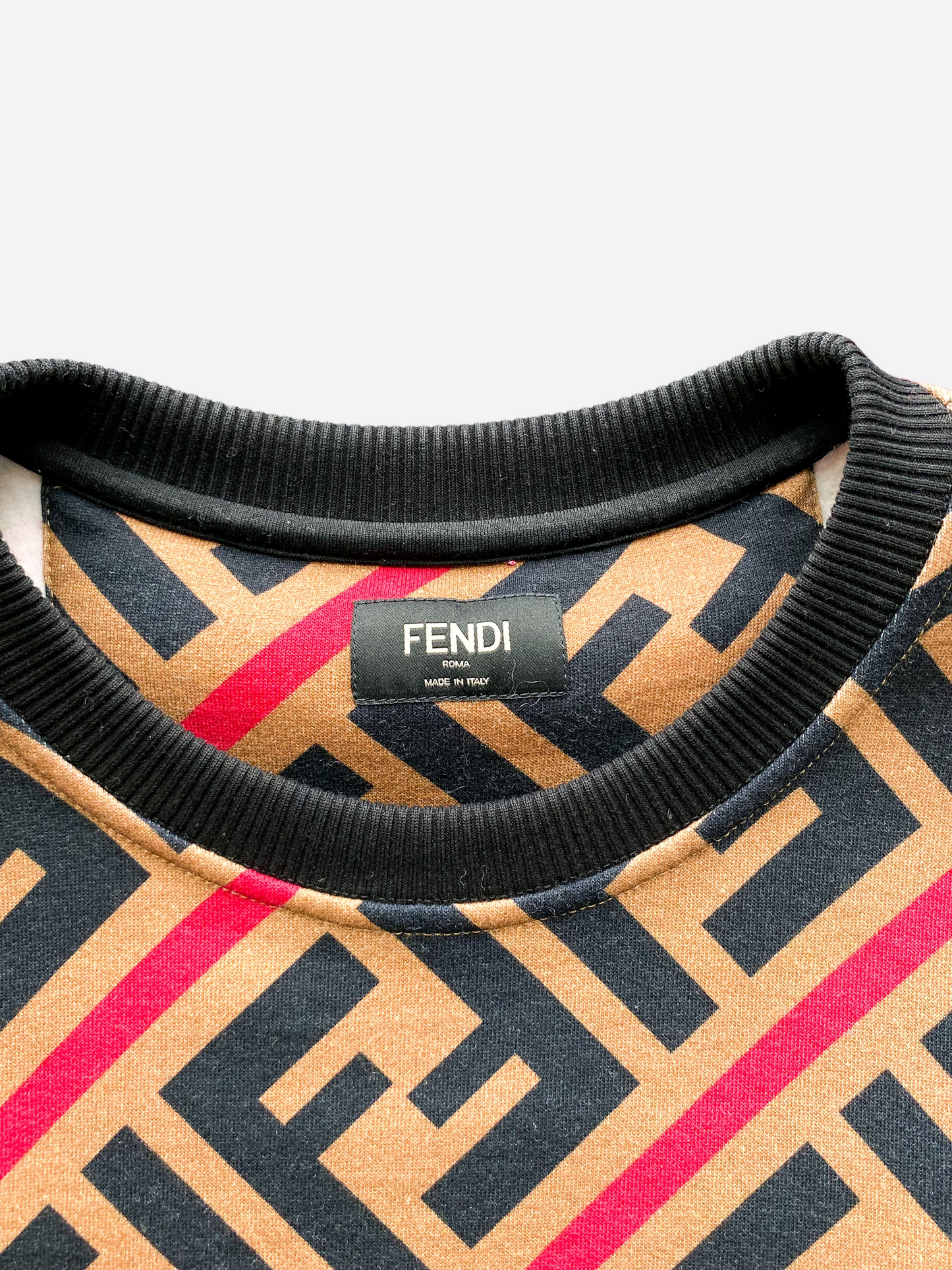 Fendi FF Logo Diagonal Stripe Monogram Sweater