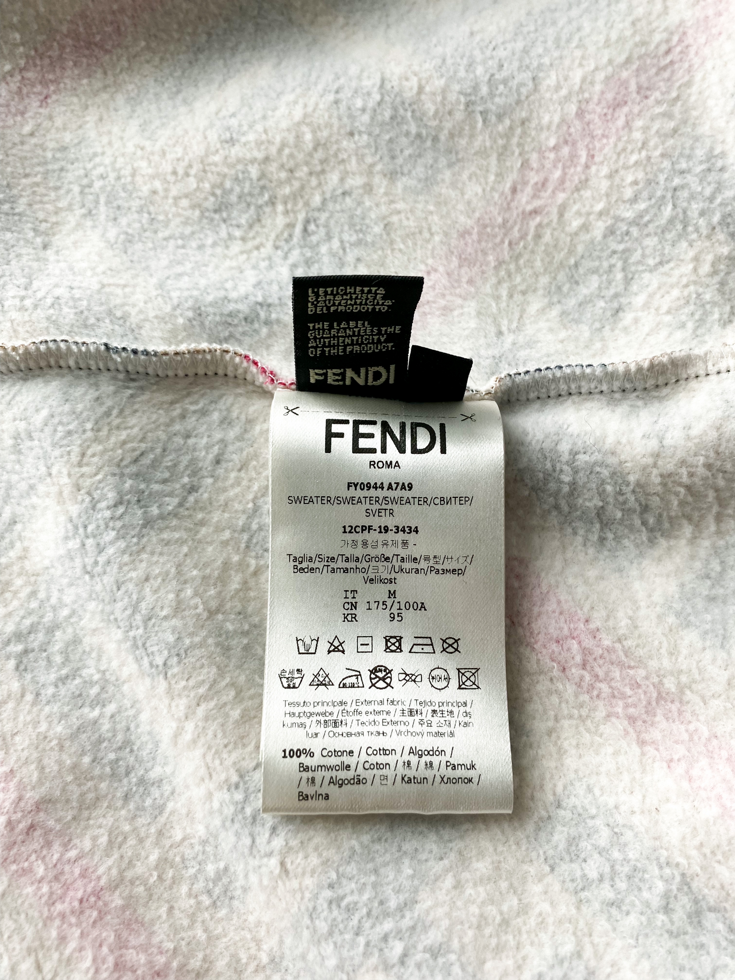 Fendi FF Logo Diagonal Stripe Monogram Sweater