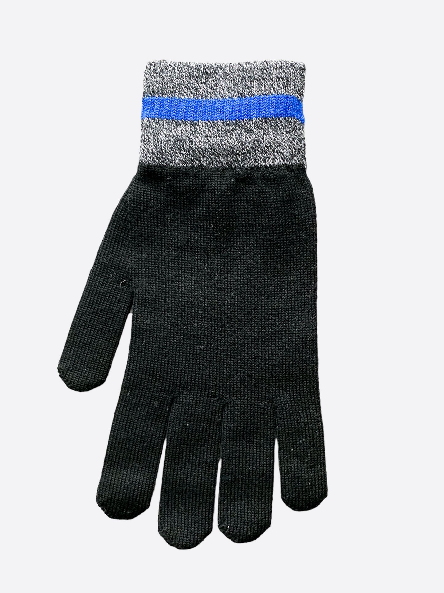 Louis Vuitton Black Monogram Striped Wool Gloves