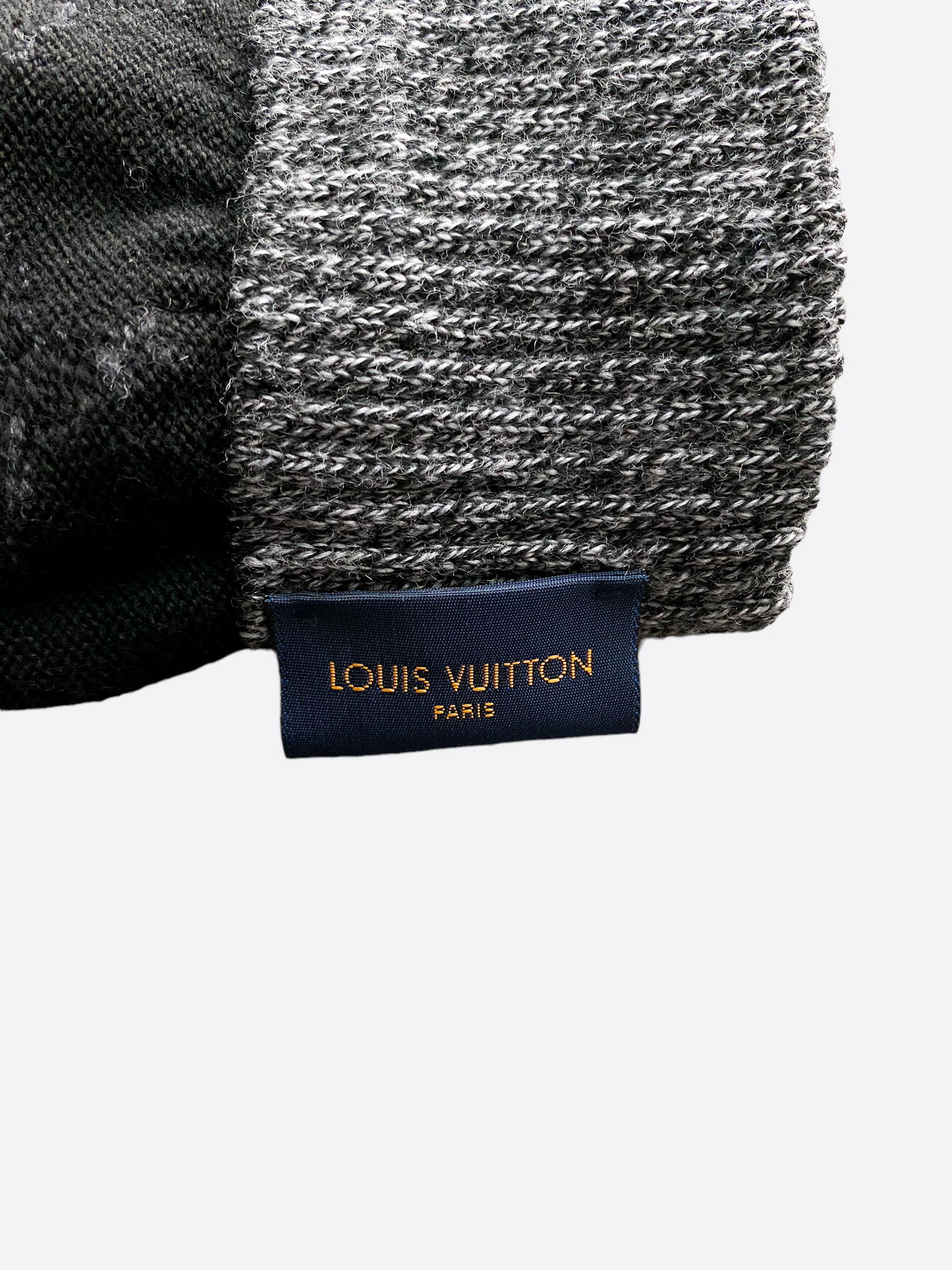 Louis Vuitton Black Monogram Striped Wool Gloves