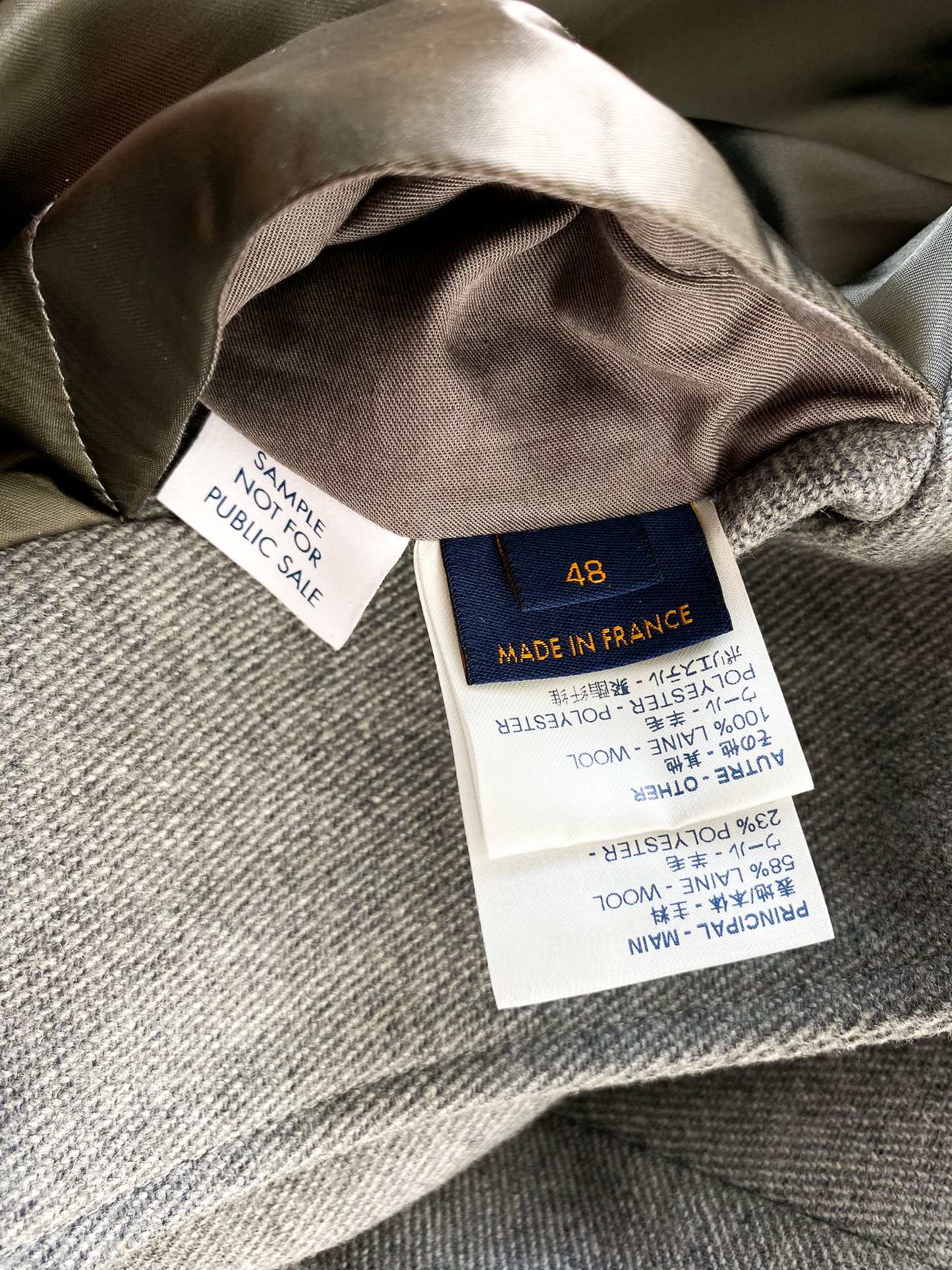 Louis Vuitton Grey Wool Padded Varsity Jacket