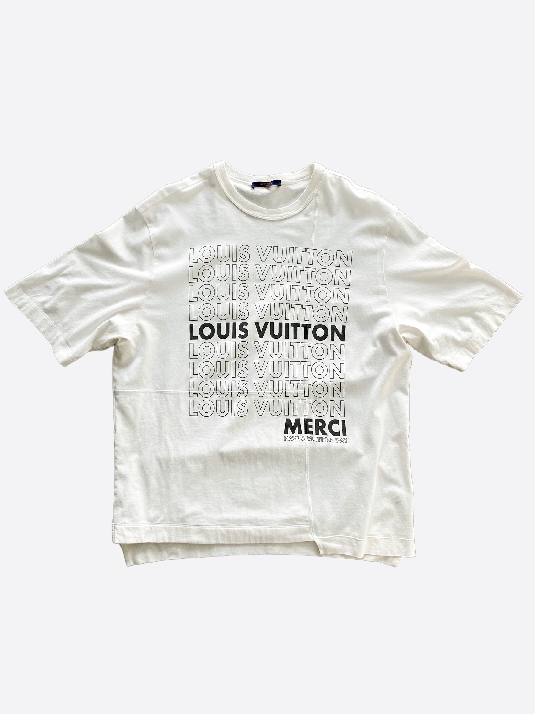 Louis Vuitton Navy Merci Have A Vuitton Day Oversized Shirt – Savonches