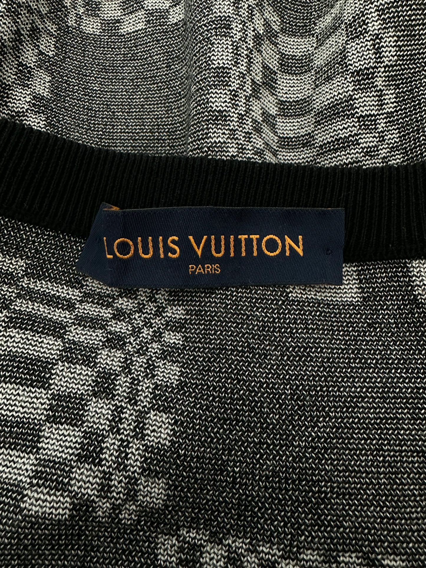 Louis Vuitton Black & White Distorted Damier Sweater