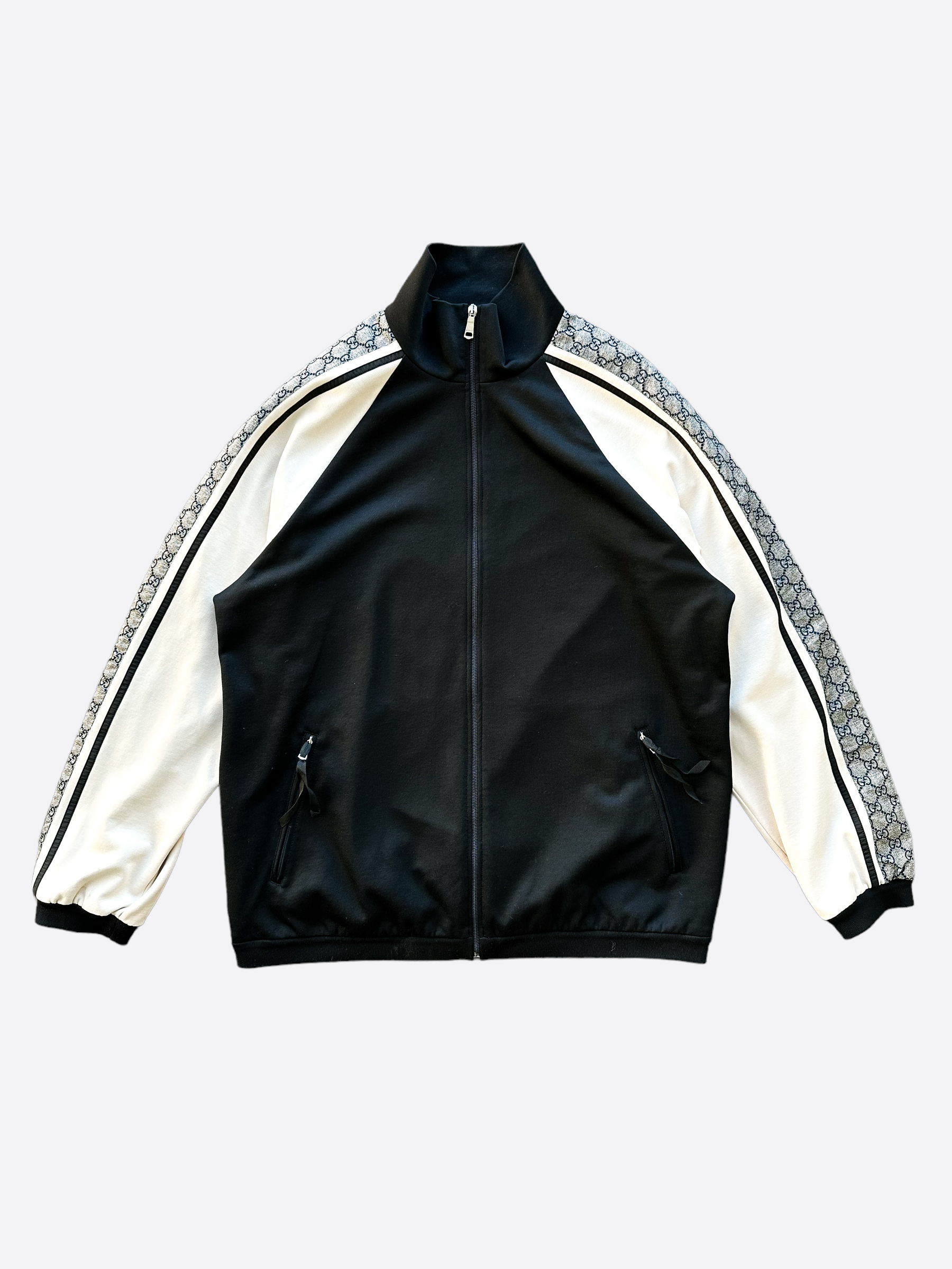 Gucci Black Monogram Striped Track Jacket Savonches