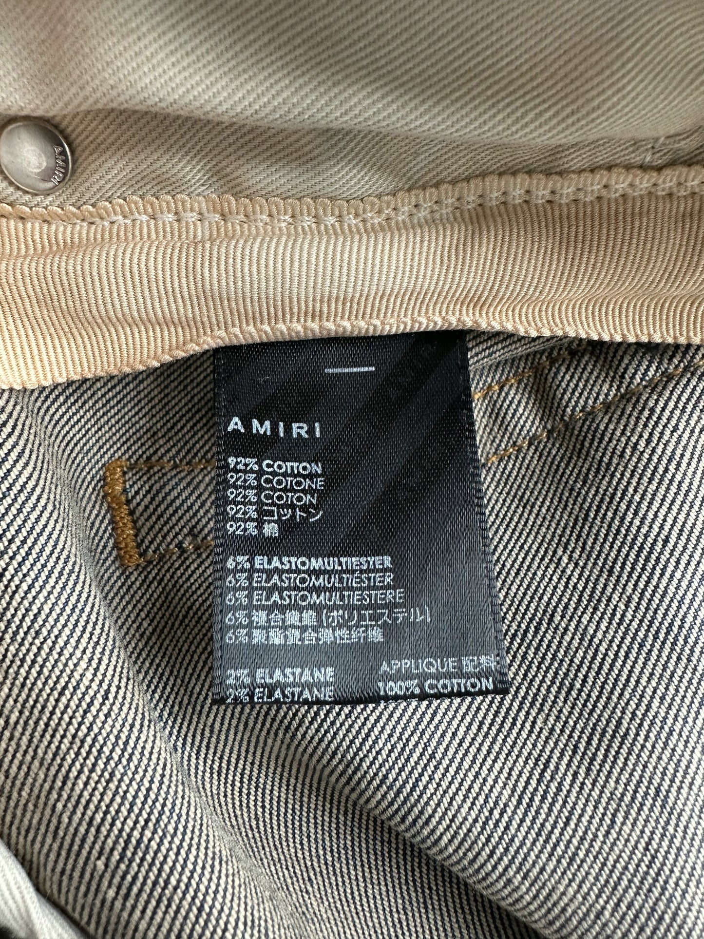 Amiri Deep Classic Indigo Red Bandana MX1 Distressed Jeans