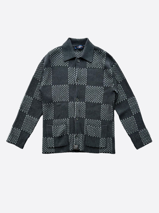 Louis Vuitton Black Damier Wool Cardigan