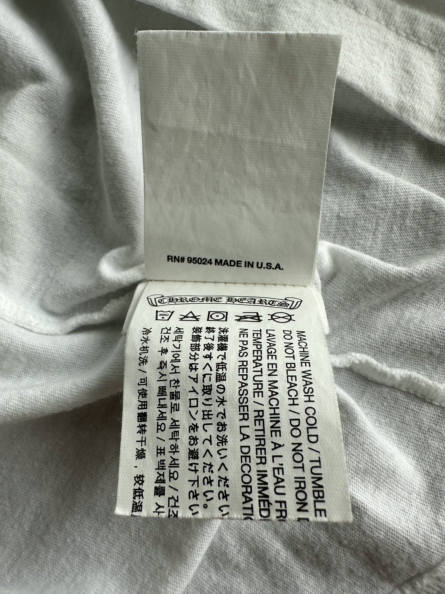Chrome Hearts White Vertical Logo T-Shirt