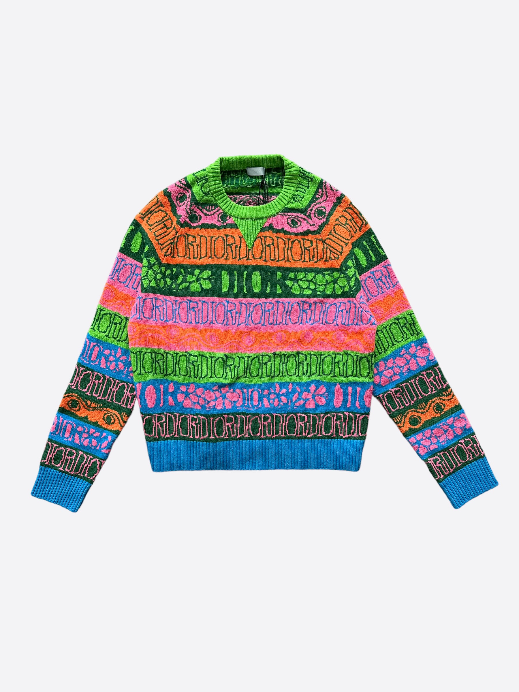 Dior Stussy Multicolor Wool Sweater - L / L / Multicolor