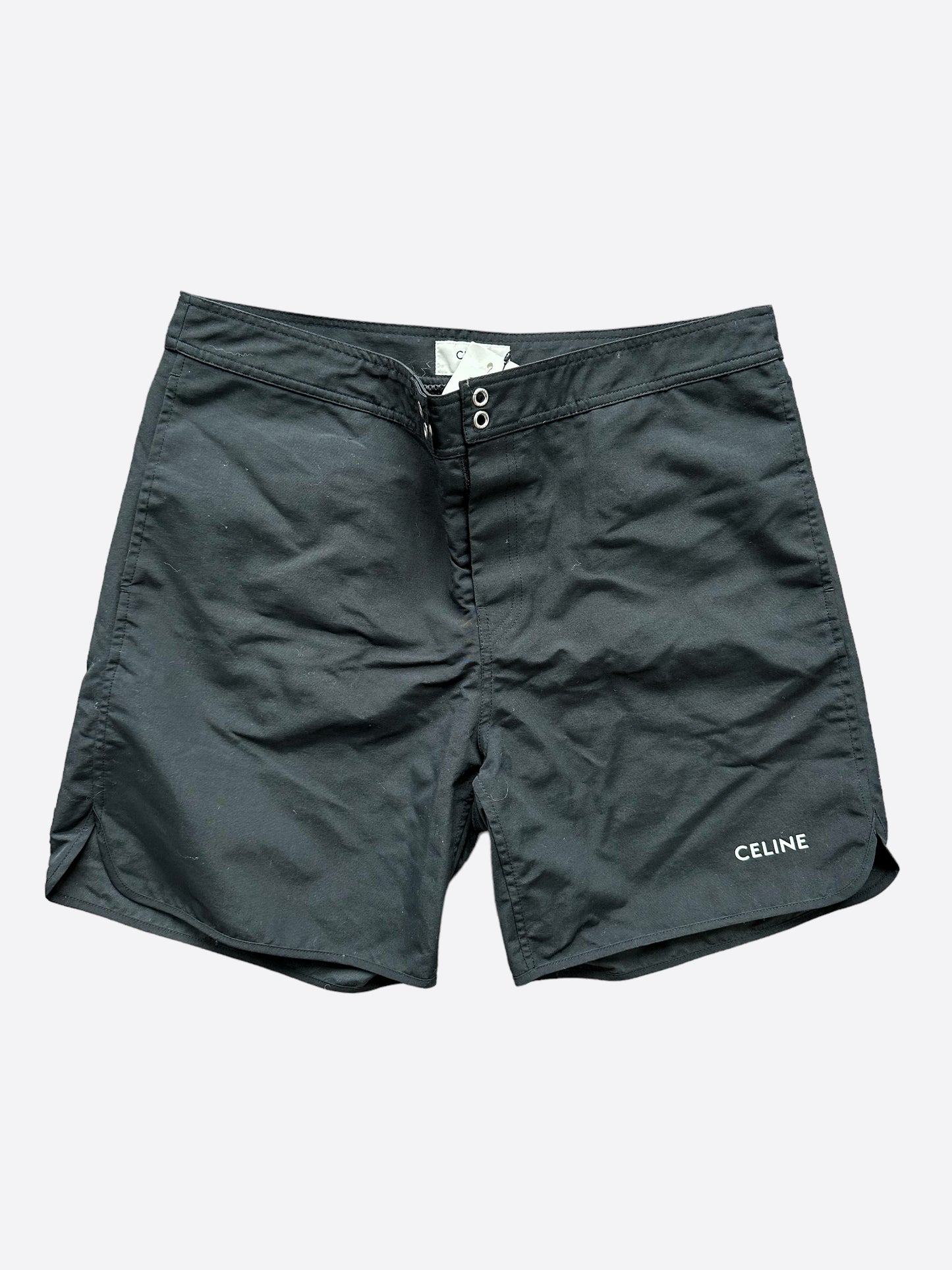 Celine Black Mini Logo Swimshorts