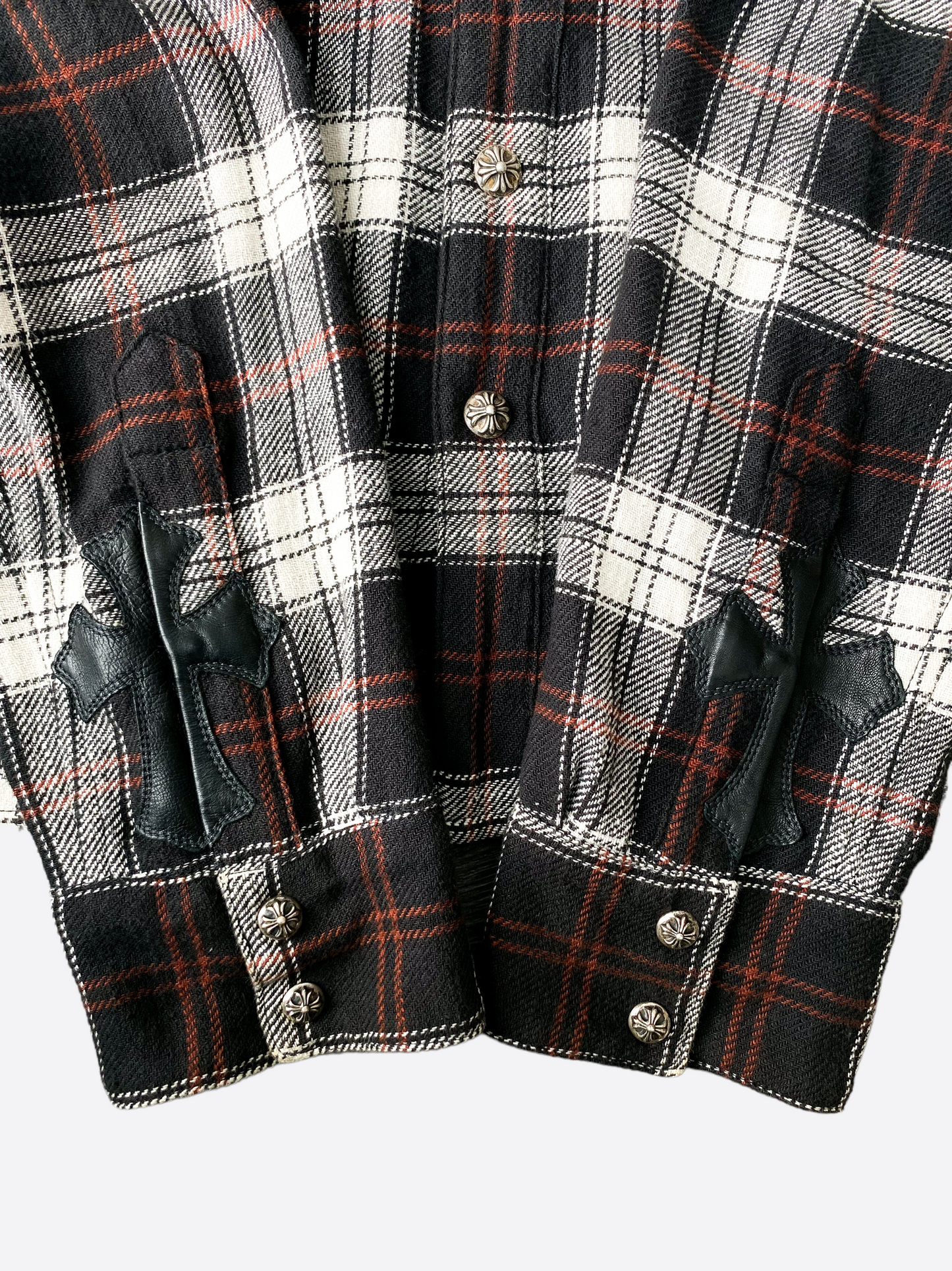 Chrome Hearts Black & Red Cross Patch Flannel
