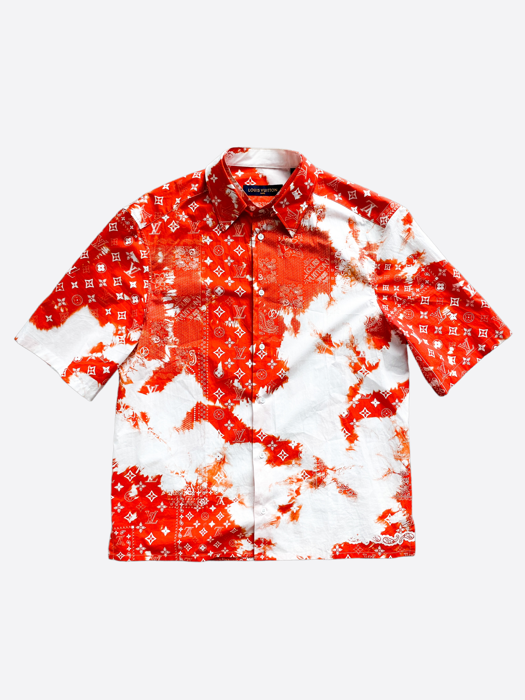 Louis Vuitton Monogram Bandana Short-sleeved Shirt, Orange, XXL