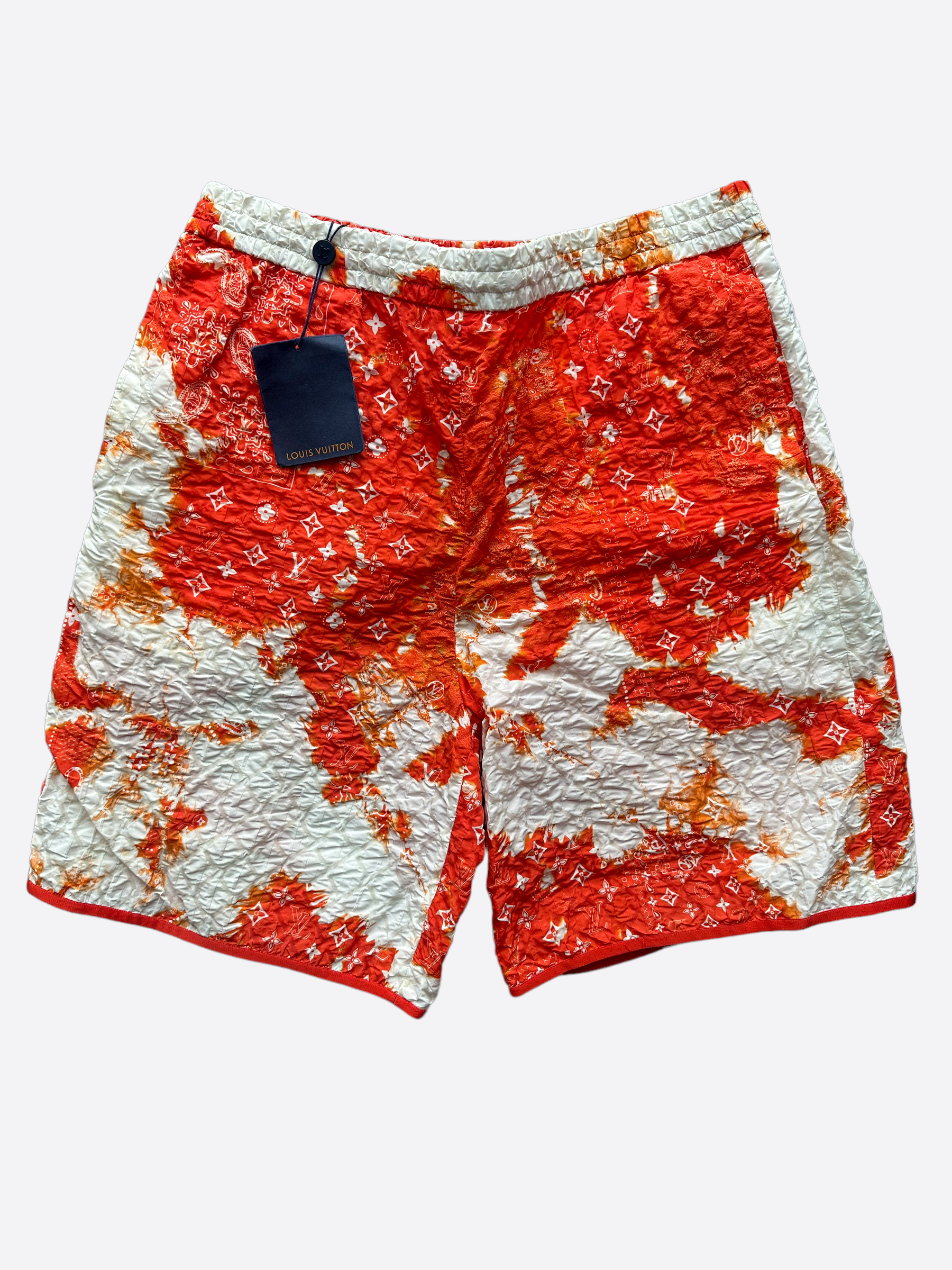 Louis Vuitton Parasol Stripes Denim Shorts Orange / Red. Size 40