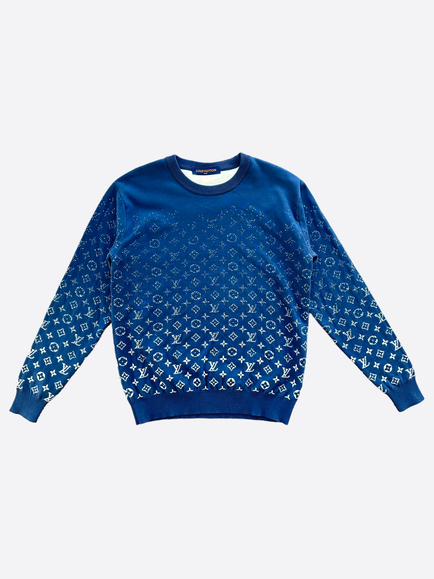 Louis Vuitton Navy & White Monogram Gradient Sweater – Savonches