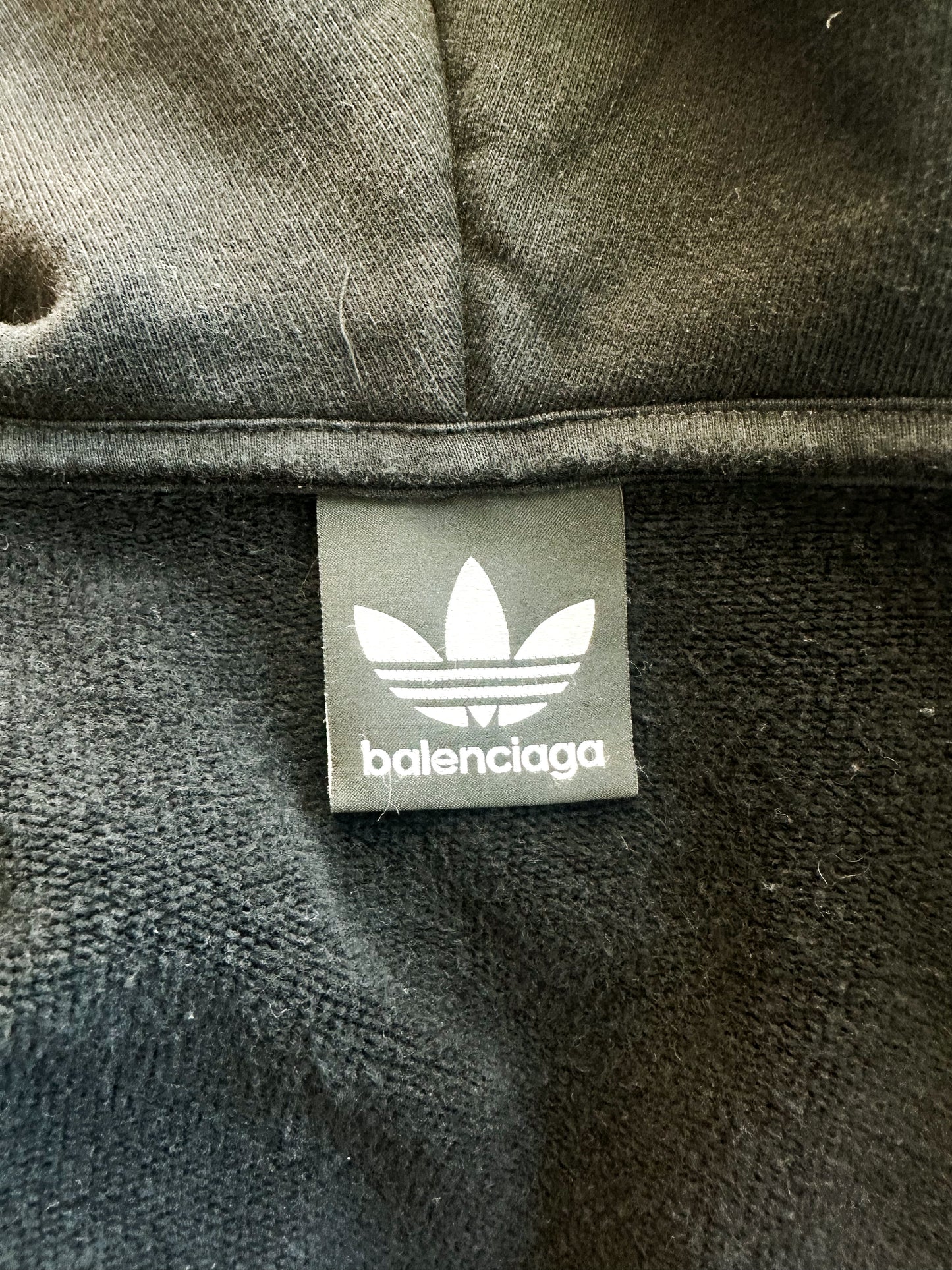 Balenciaga Adidas Black Oversized Unisex Logo Hoodie