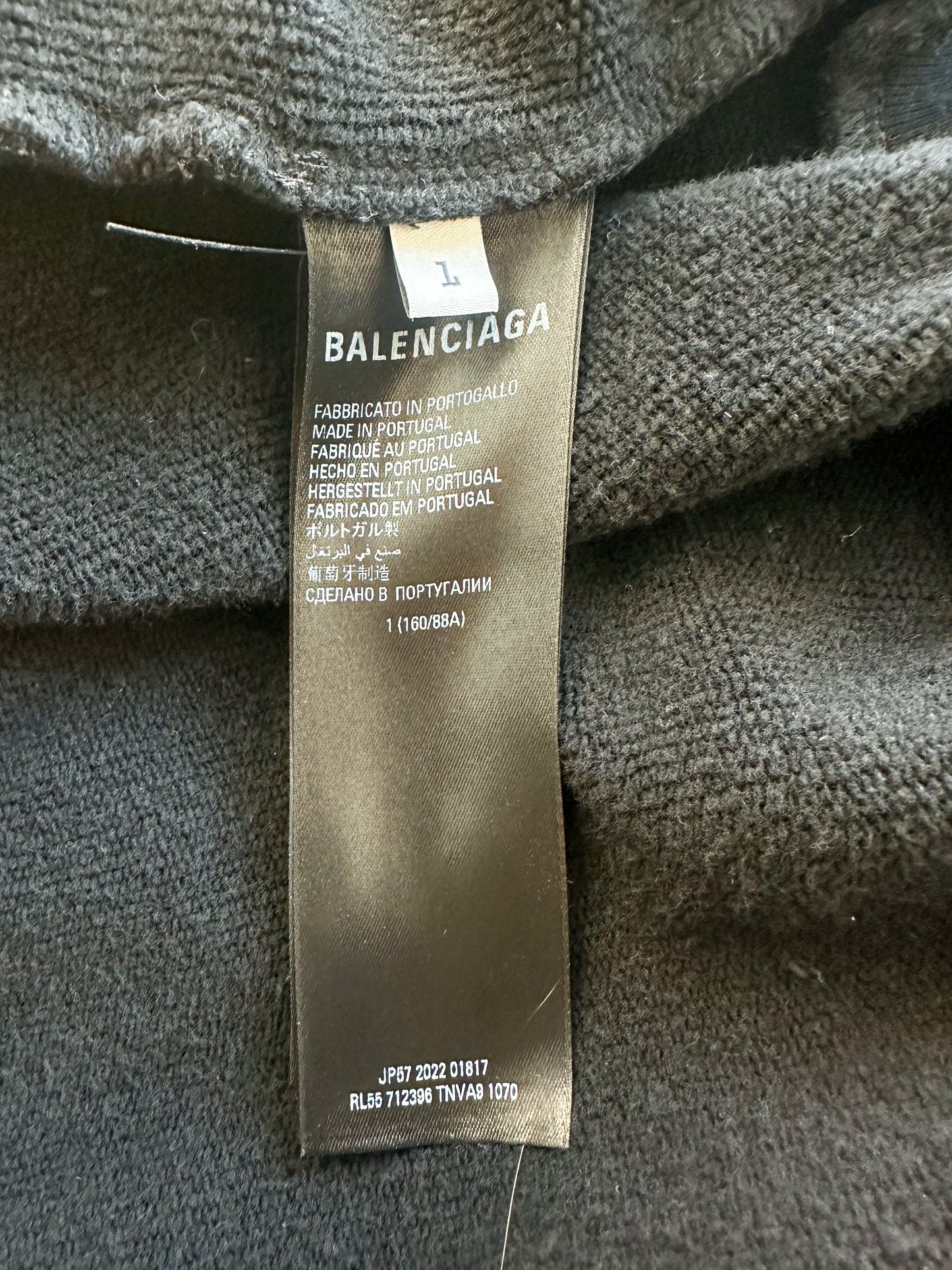 Balenciaga Adidas Black Oversized Unisex Logo Hoodie