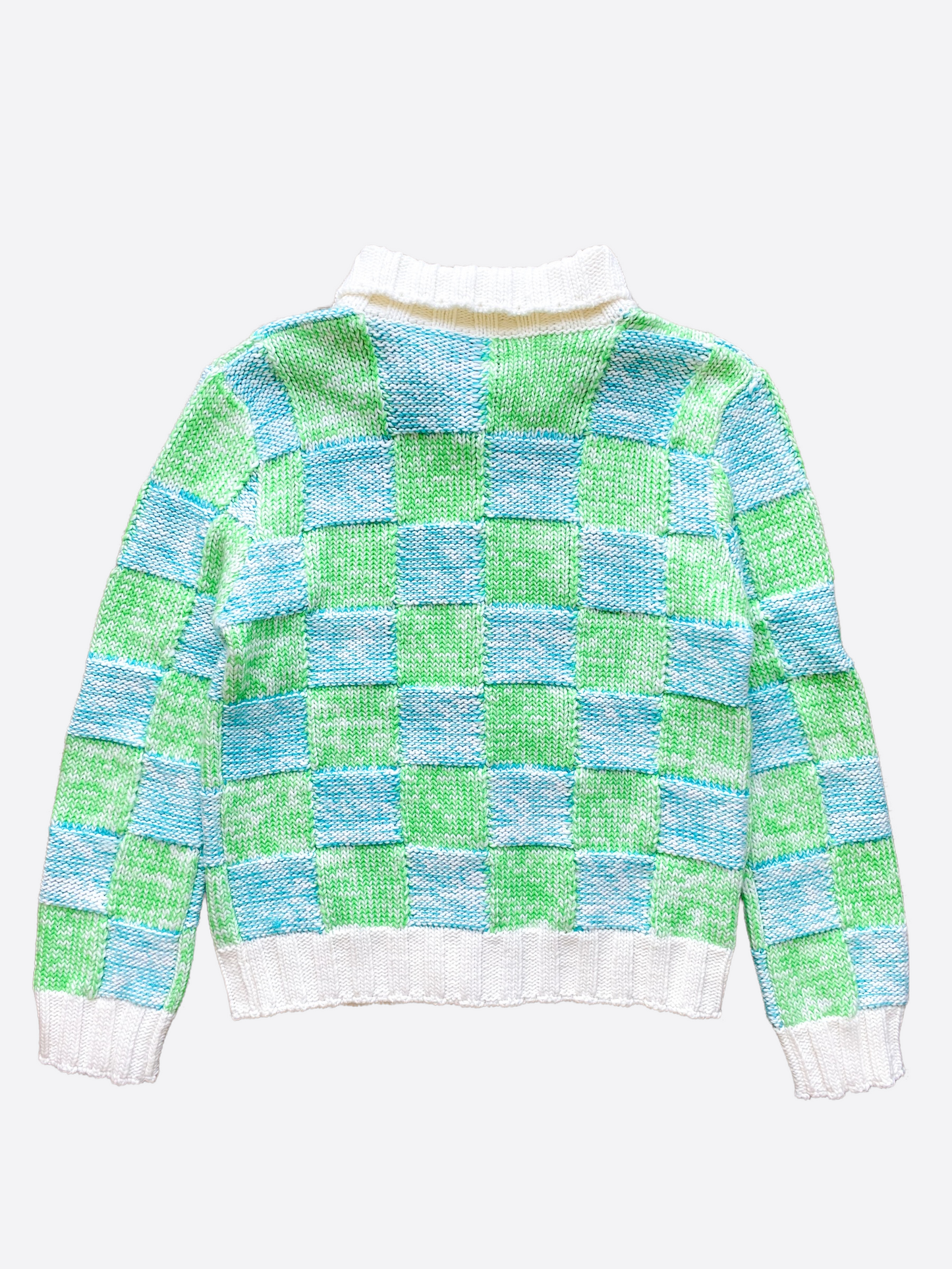 Louis Vuitton Green & Blue Damier Cardigan