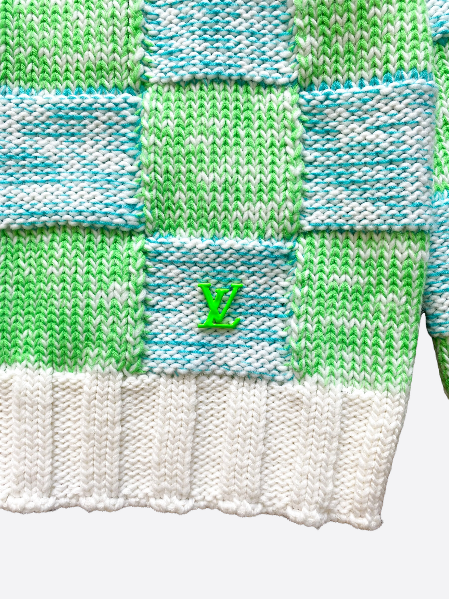 Louis Vuitton Green & Blue Damier Cardigan