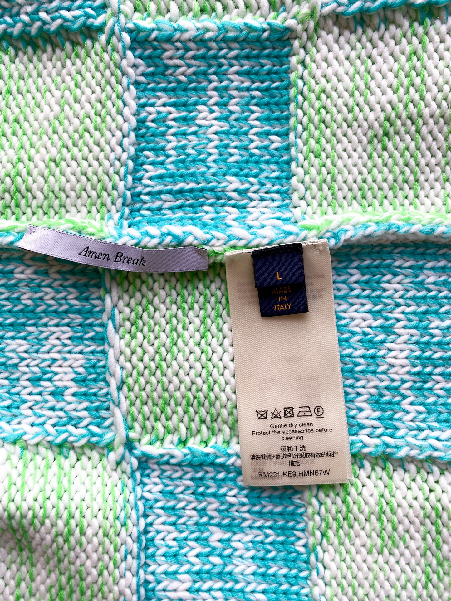 Louis Vuitton Green & Blue Damier Cardigan