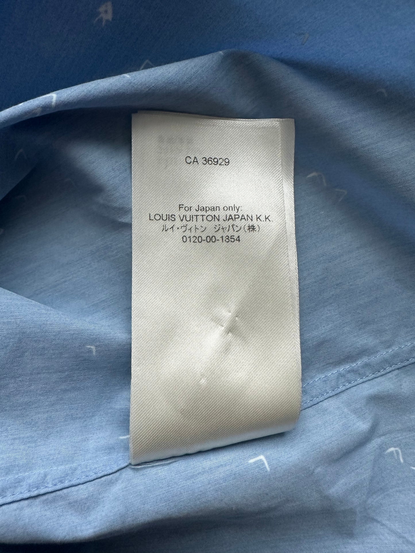 Louis Vuitton Blue Damier Spread Short Sleeve Button Up Shirt