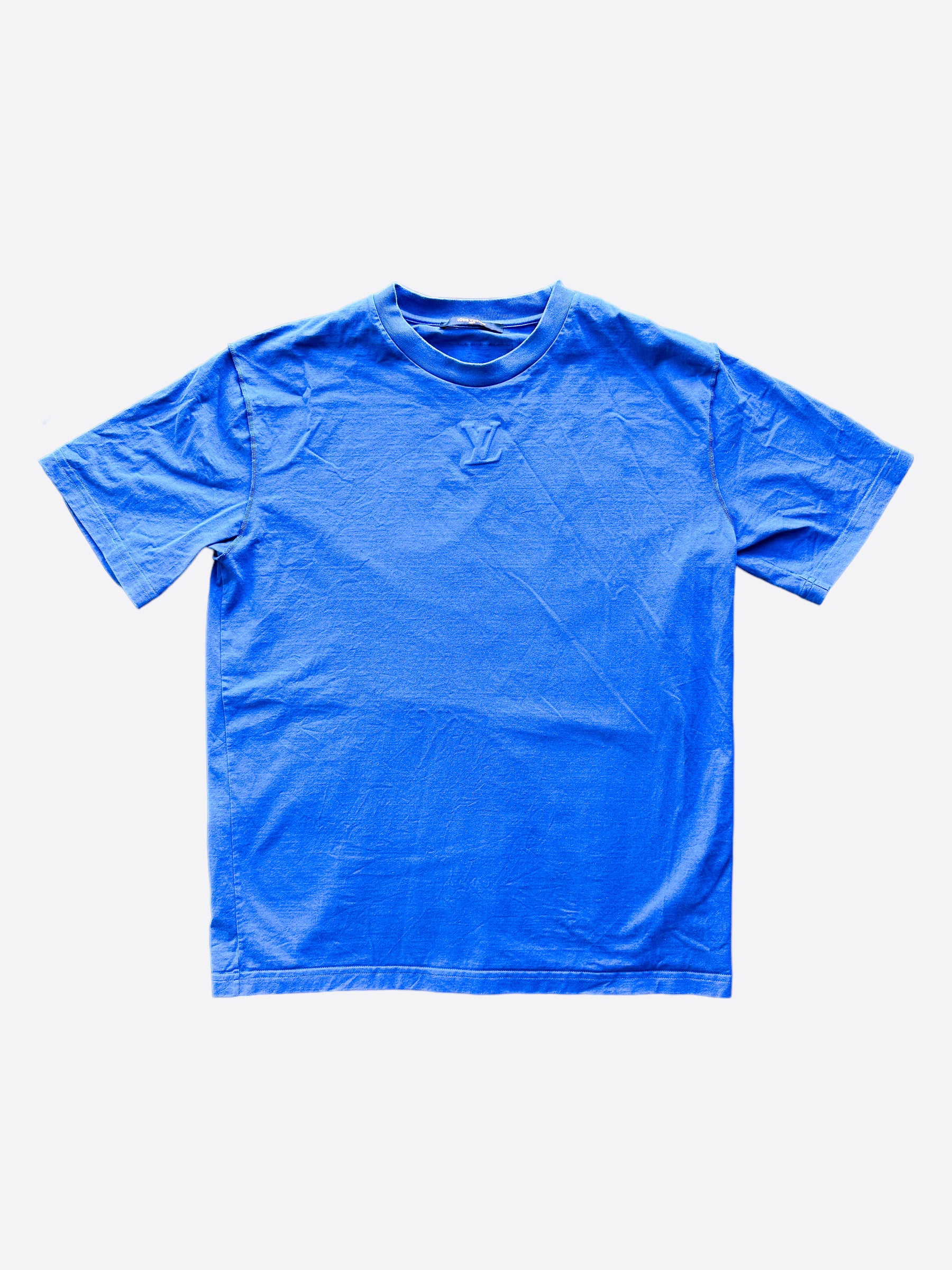 LOUIS VUITTON Dark Blue Logo Mono T-shirt - M