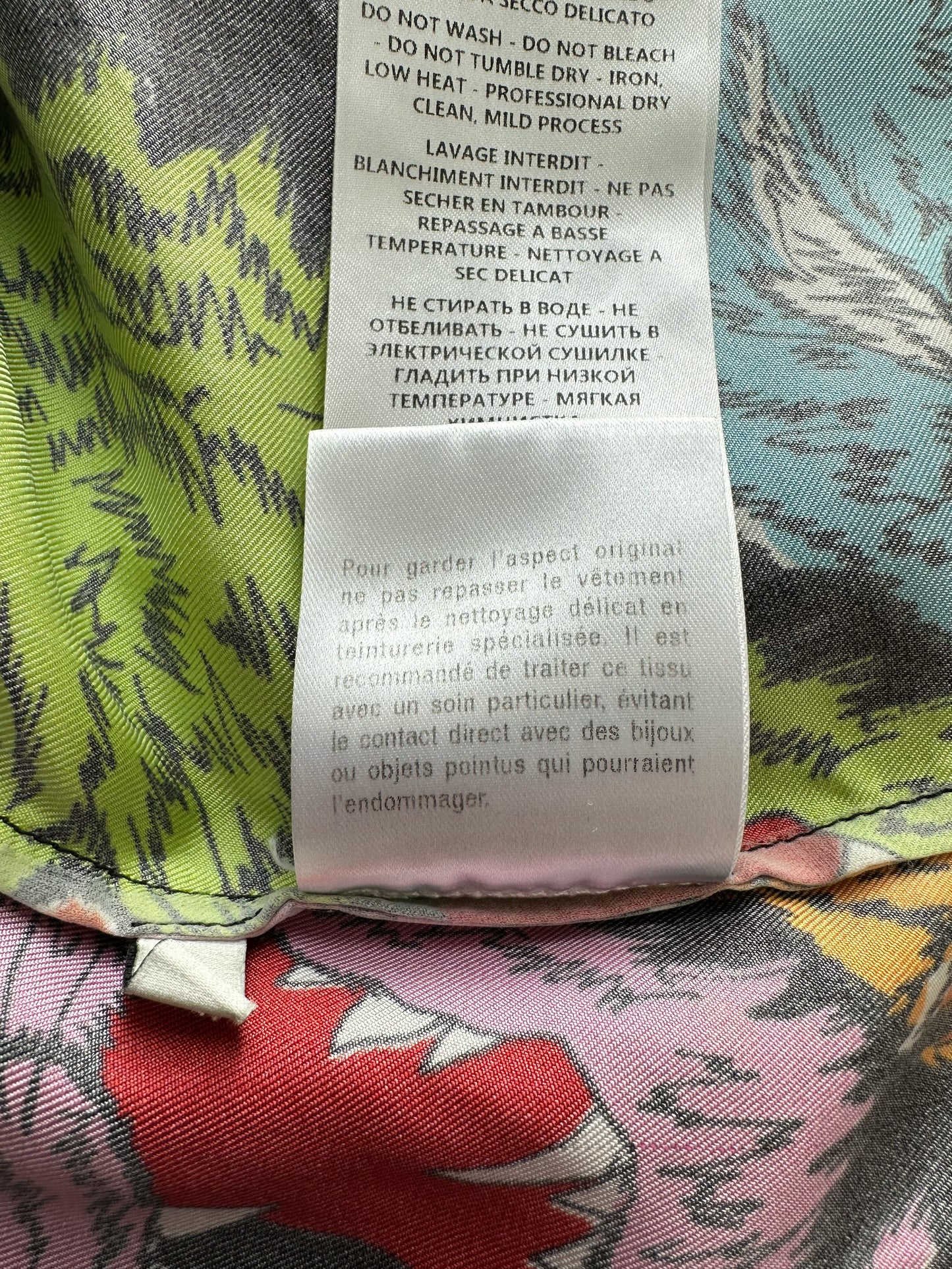 Gucci Rainbow Tiger Silk Button Up Shirt