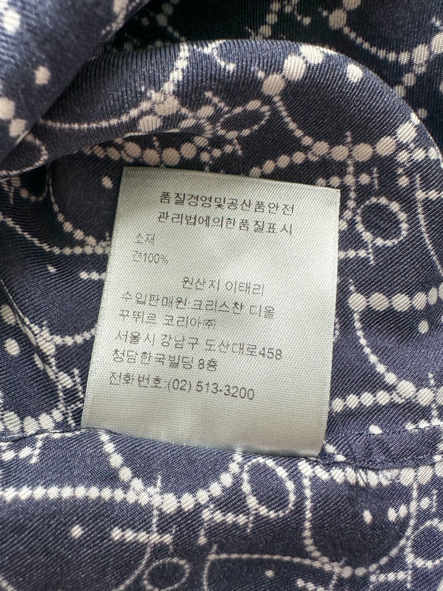 Dior Navy Pearl Oblique Button Up Shirt