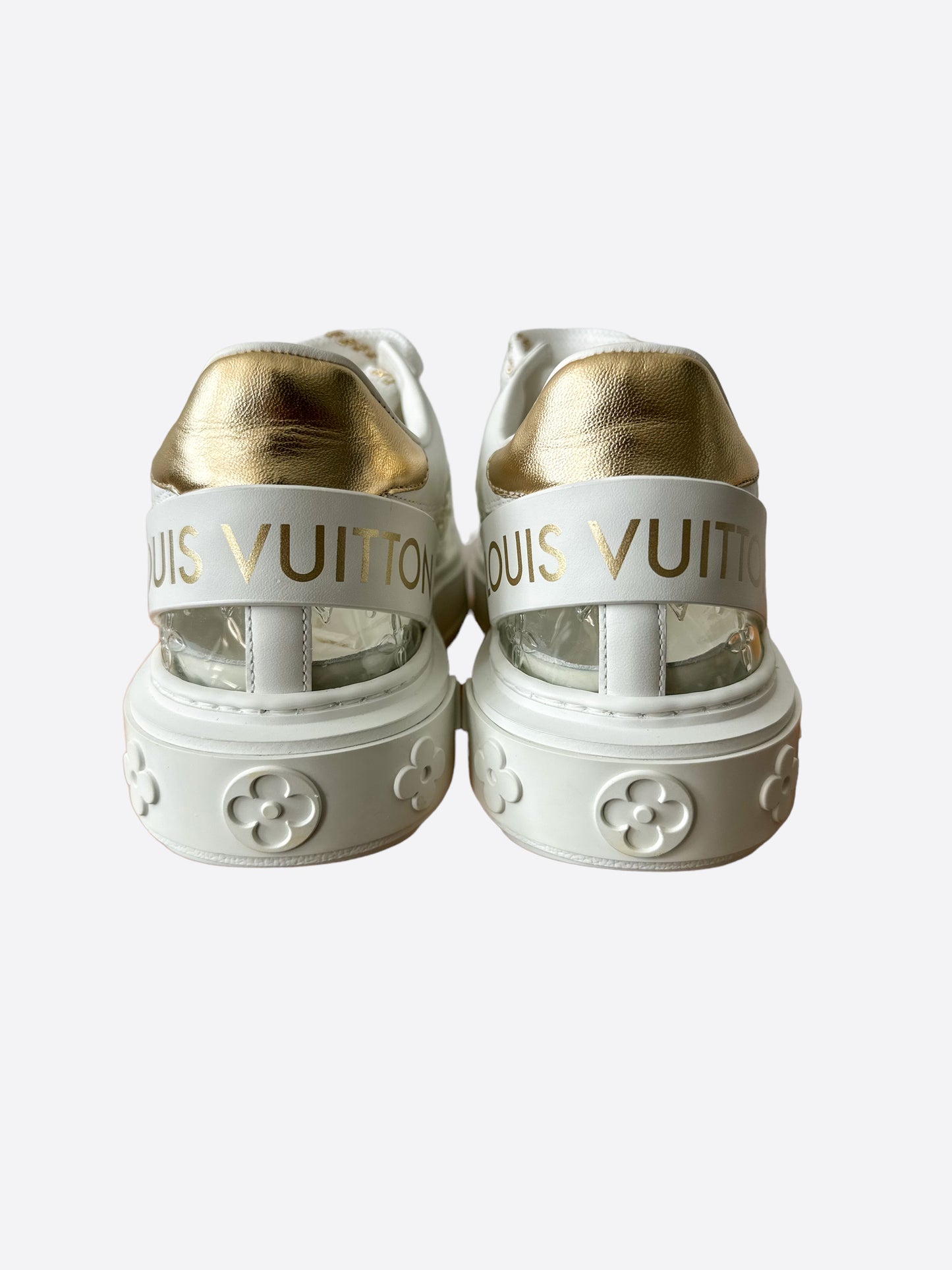 Louis Vuitton White & Gold Transparent Time-Out Womens Sneaker