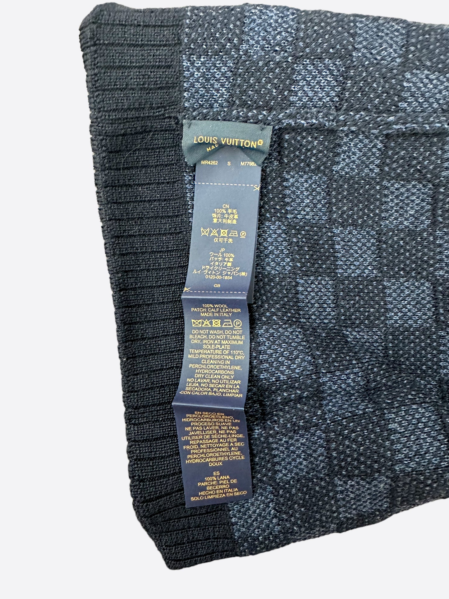 Louis Vuitton Navy Damier Wool Beanie