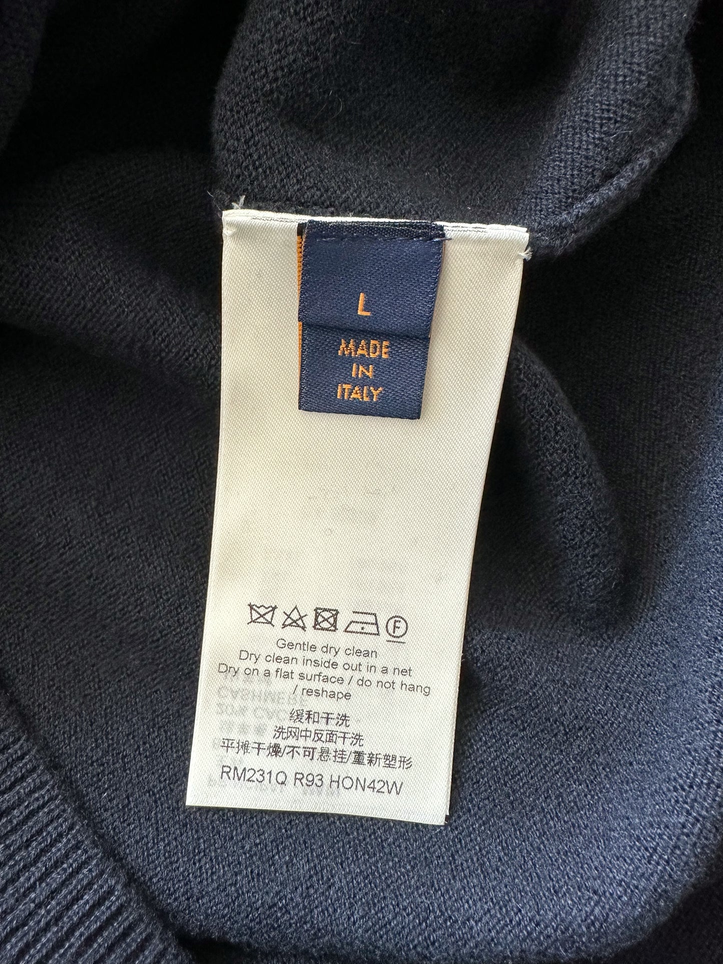 Louis Vuitton Navy Arm Monogram Knit Sweater