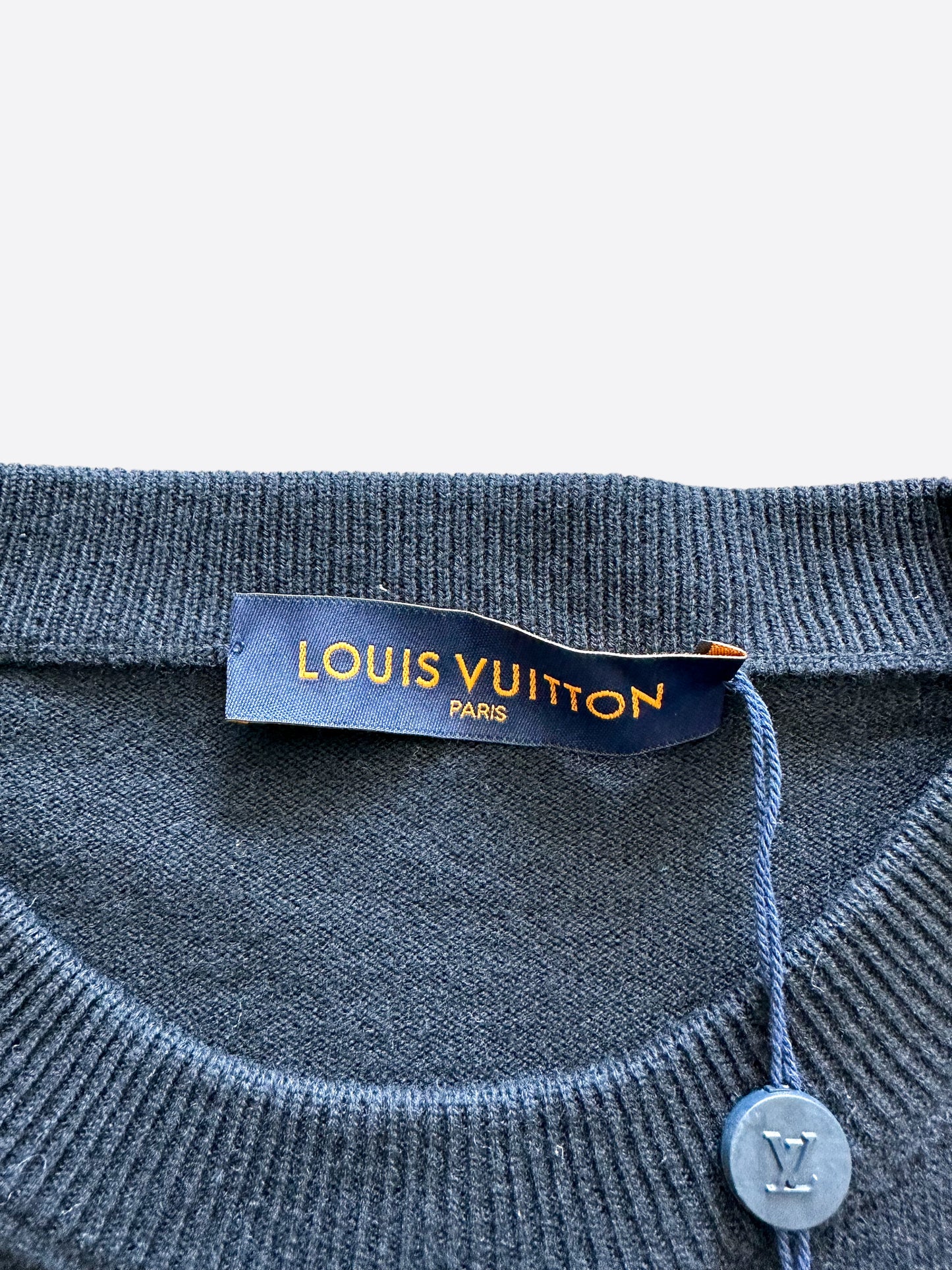 Louis Vuitton Navy Arm Monogram Knit Sweater