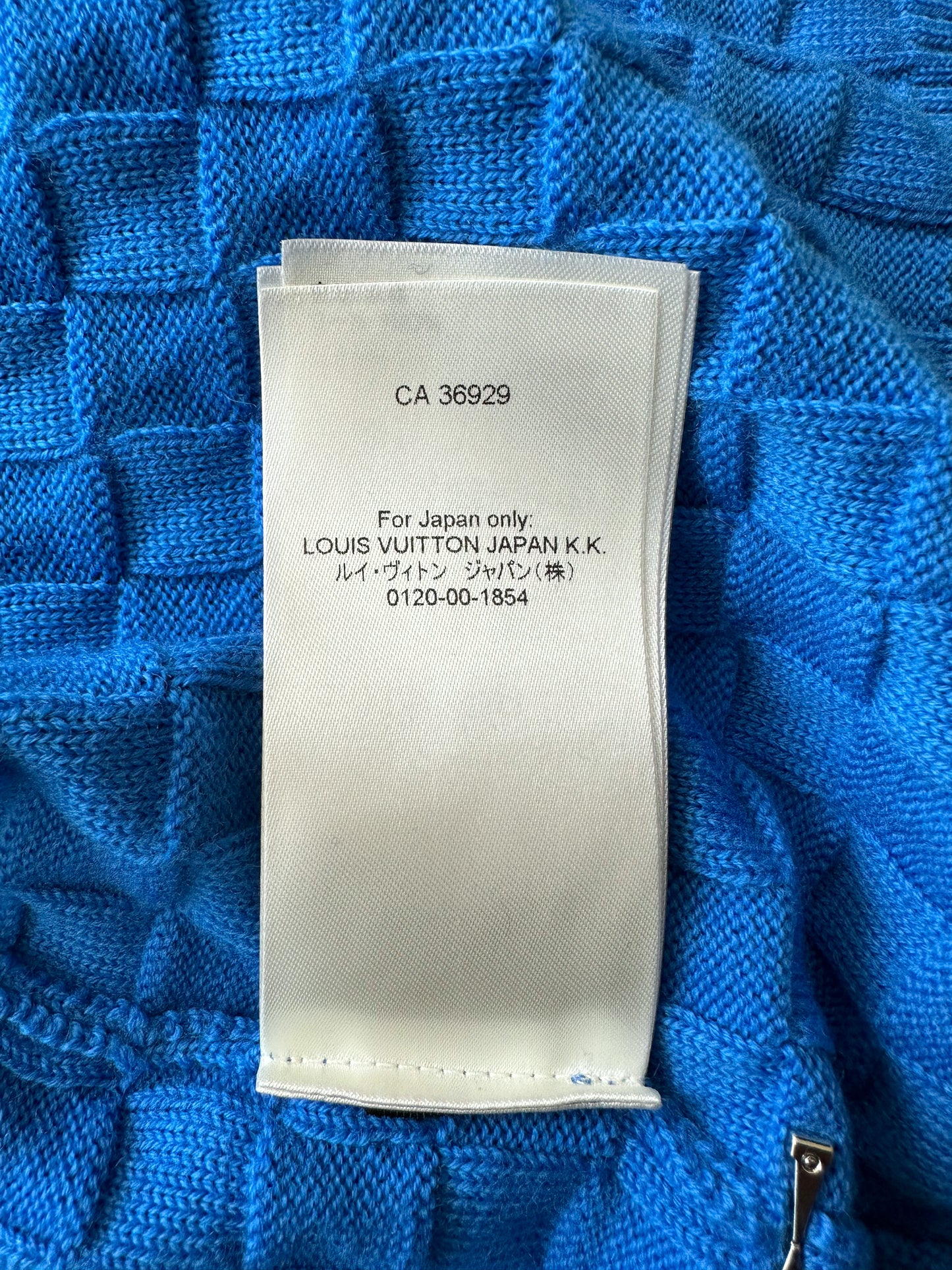 Louis Vuitton Blue Damier Zip Up Cardigan