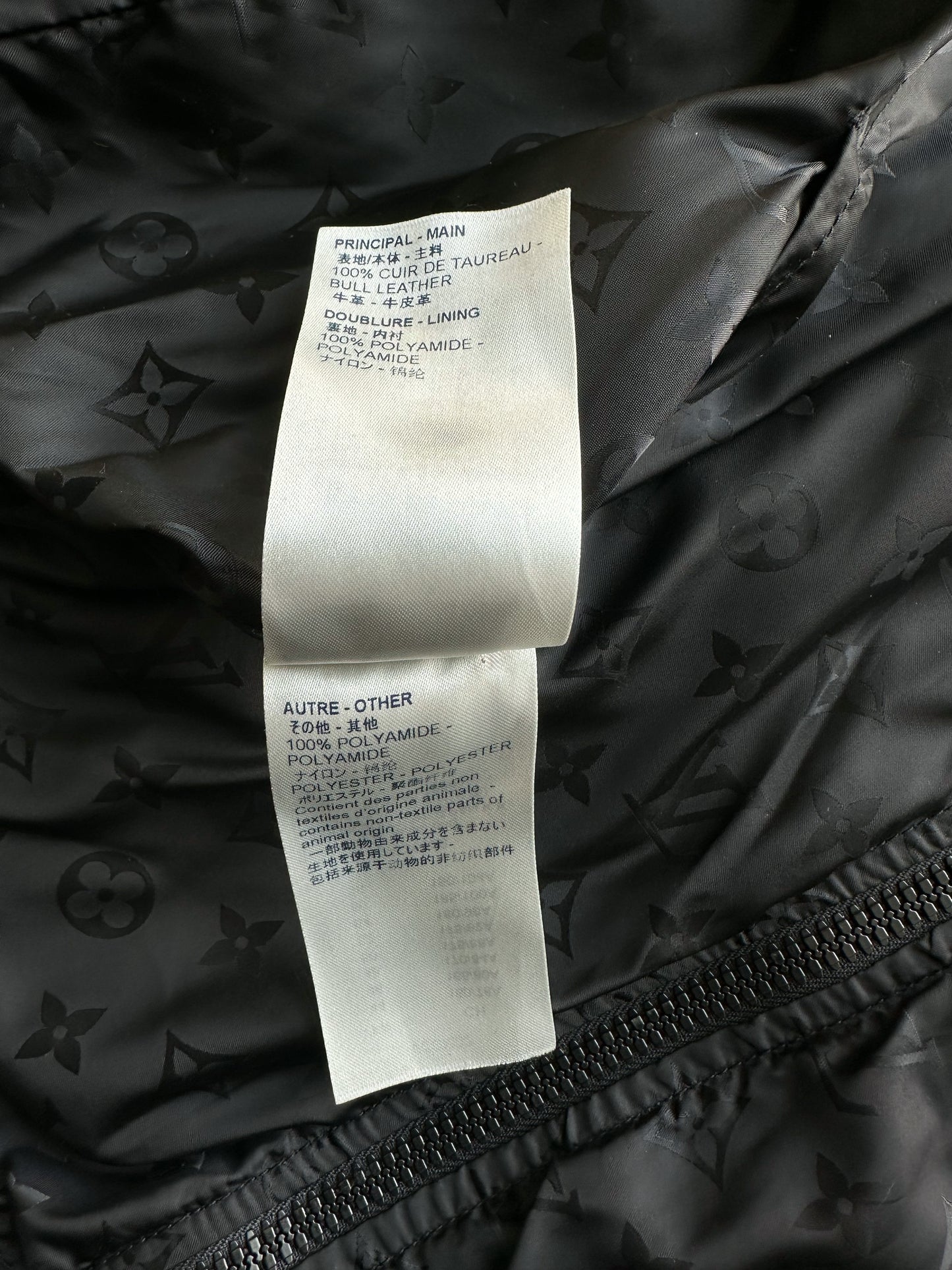Louis Vuitton Black Monogram Reversible Leather Jacket