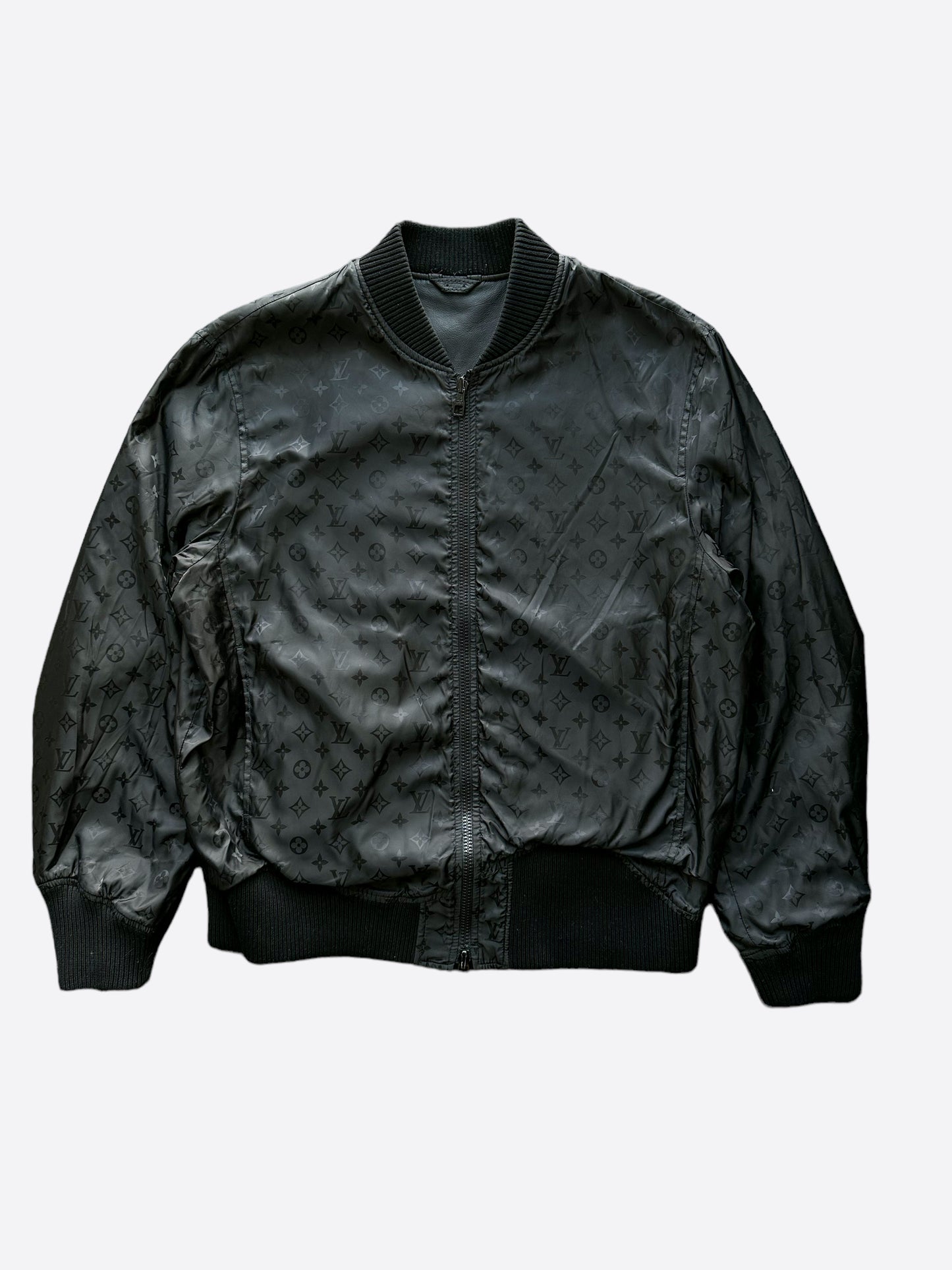 Louis Vuitton Black Monogram Reversible Leather Jacket