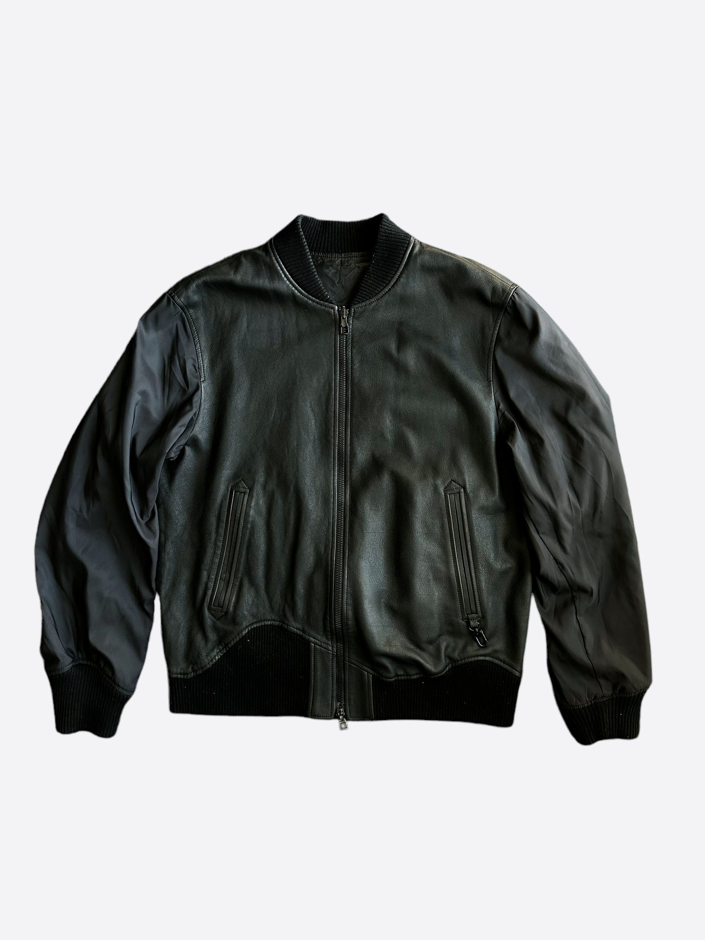Louis Vuitton Black Monogram Reversible Leather Jacket